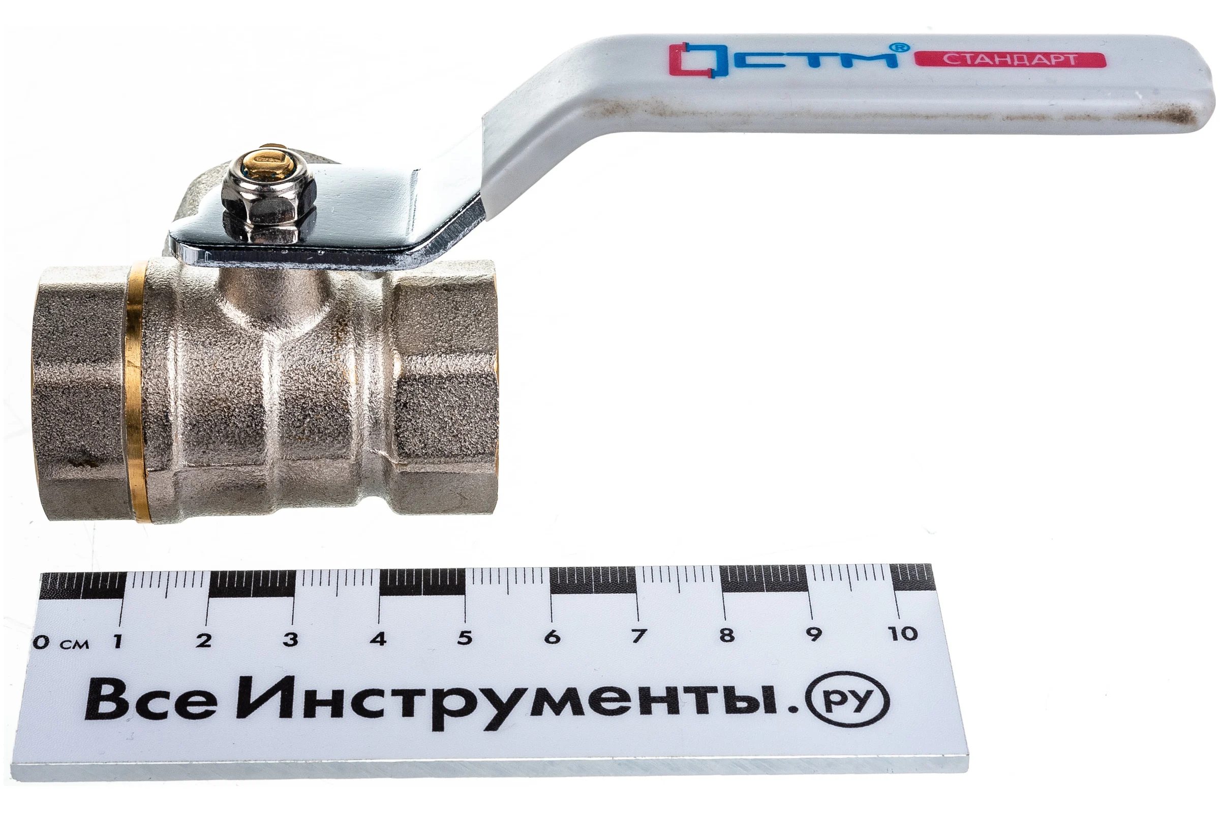 Шаровой кран для воды СТМ СТАНДАРТ 3/4", трехходовой, тип L, рычаг CW3FL034