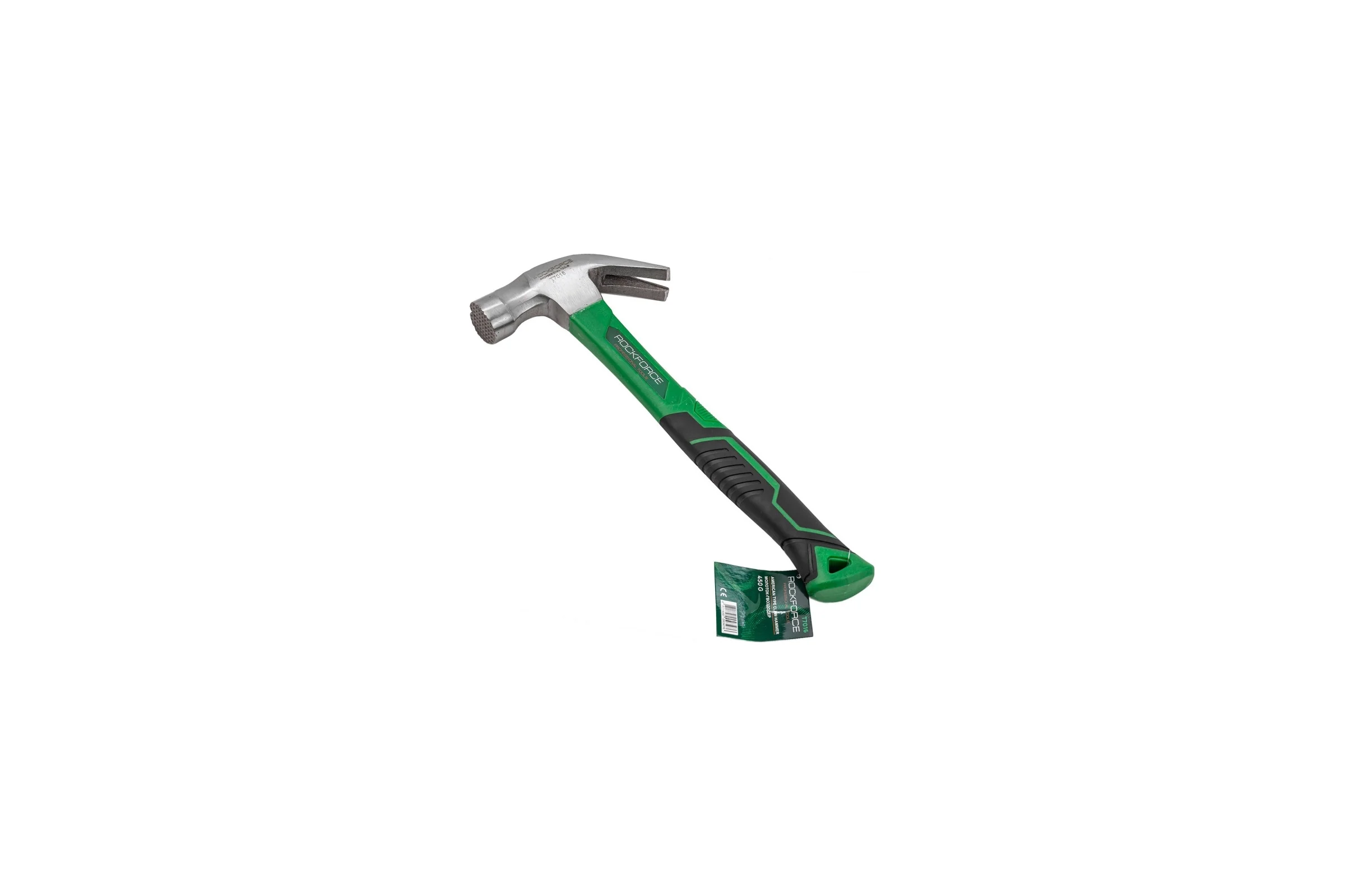 Молоток-гвоздодер с магнитным держателем гвоздя Rockforce 450гр RF-T7016(56620)