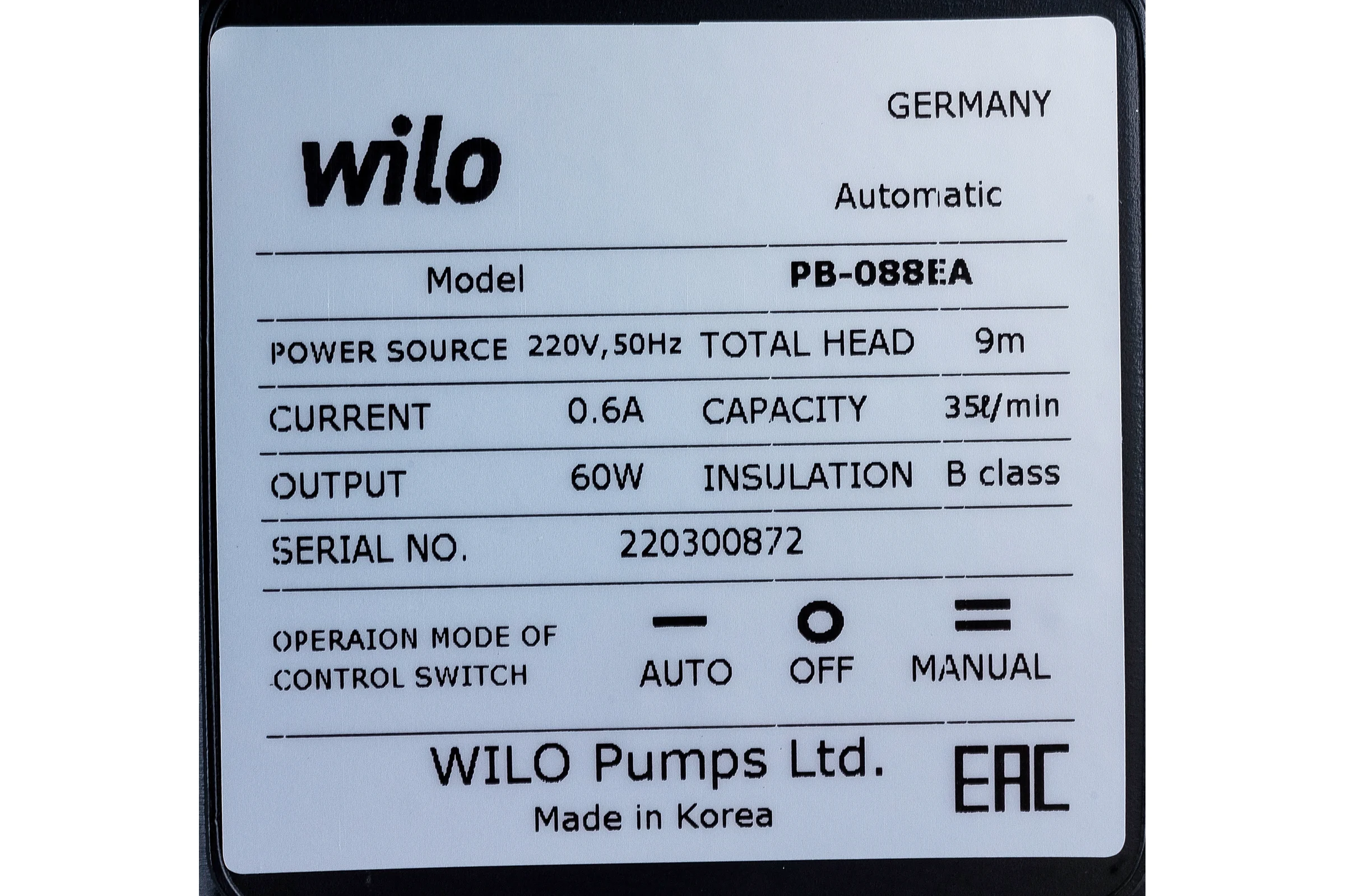 Насос для водоснабжения WILO PB-088 EA 3059251