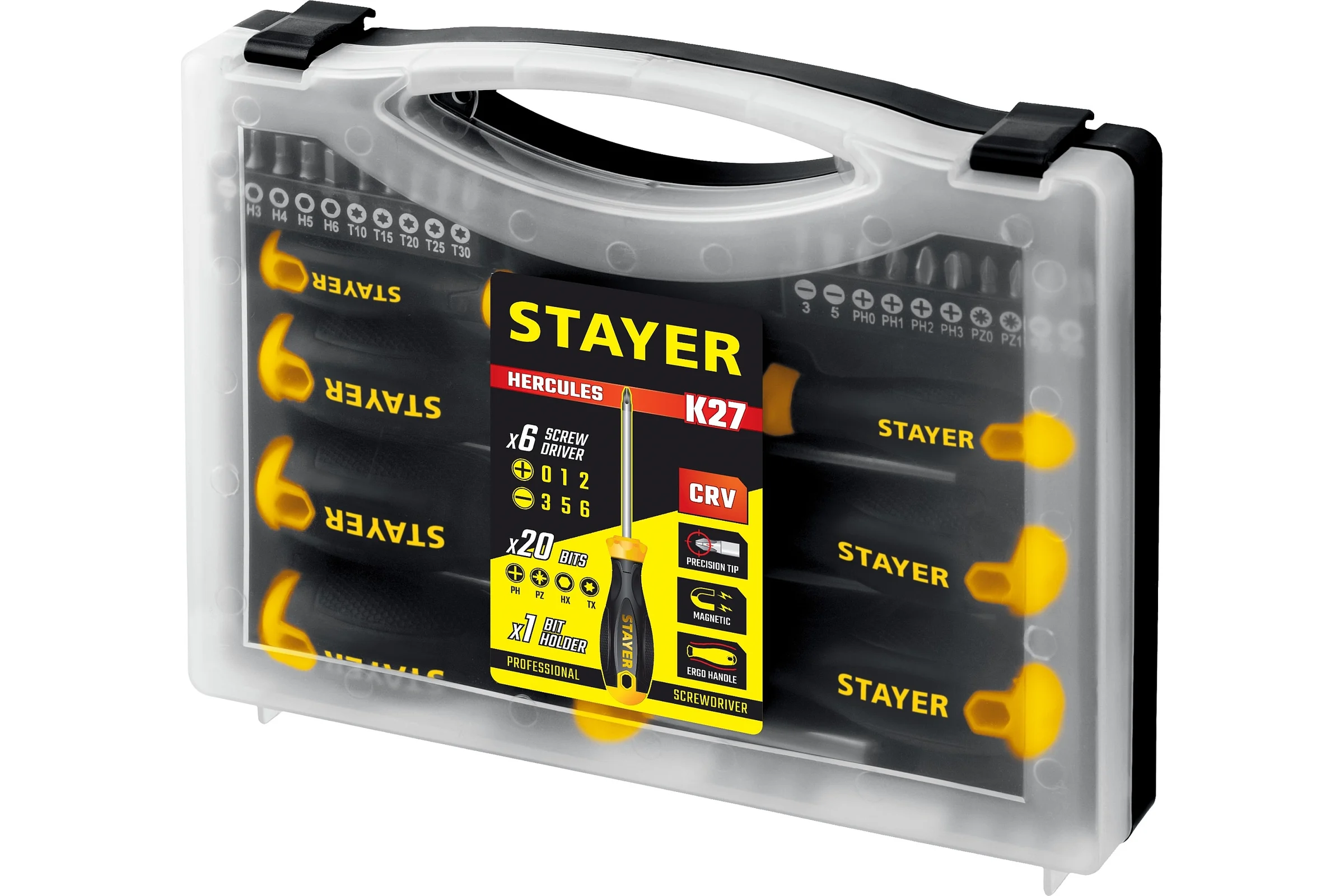 Набор отверток с насадками STAYER Hercules-K27 27 предметов 25827