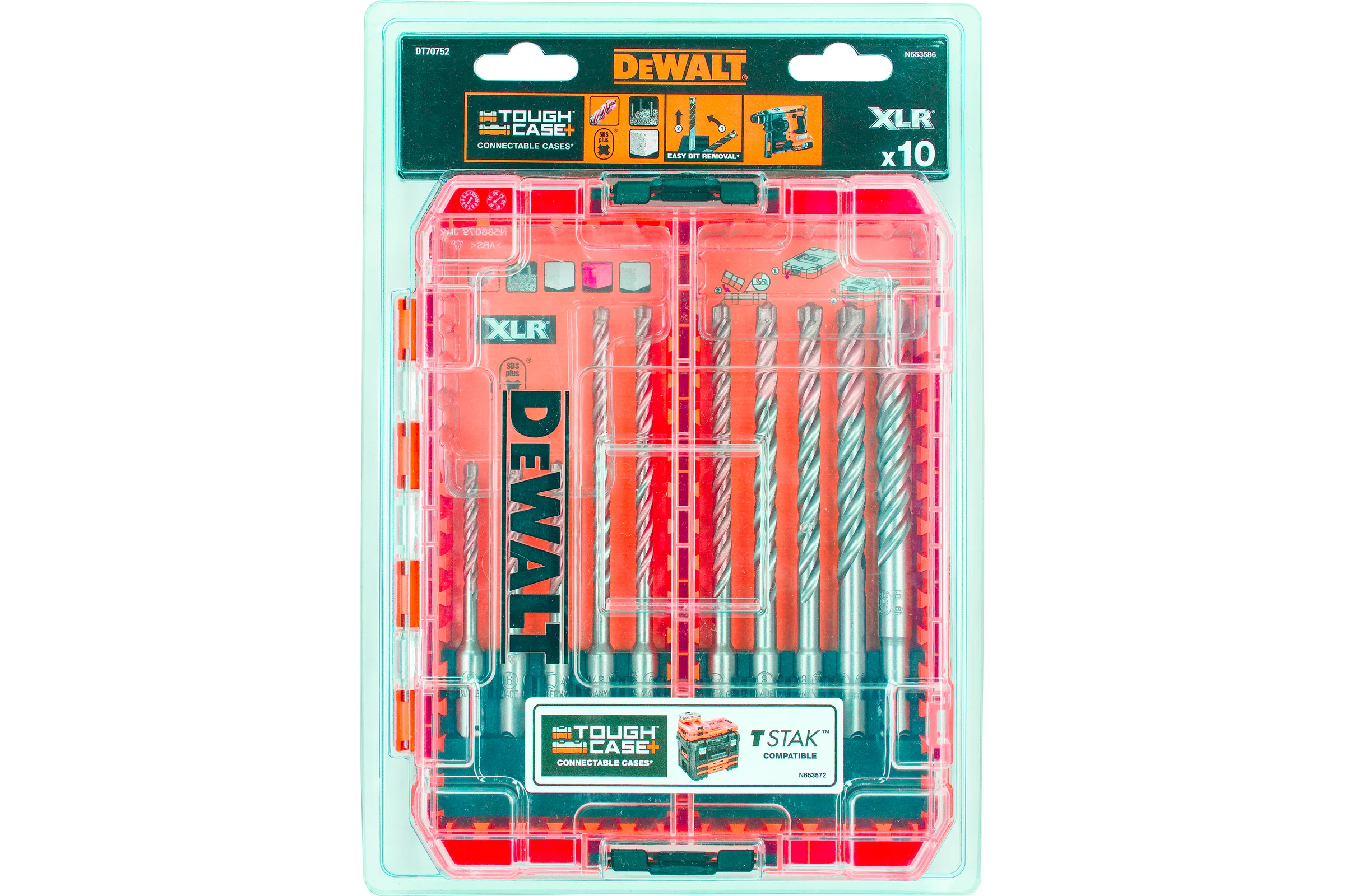 Набор буров XLR (10 шт; 5-12 мм; SDS-plus) DEWALT DT70752-QZ