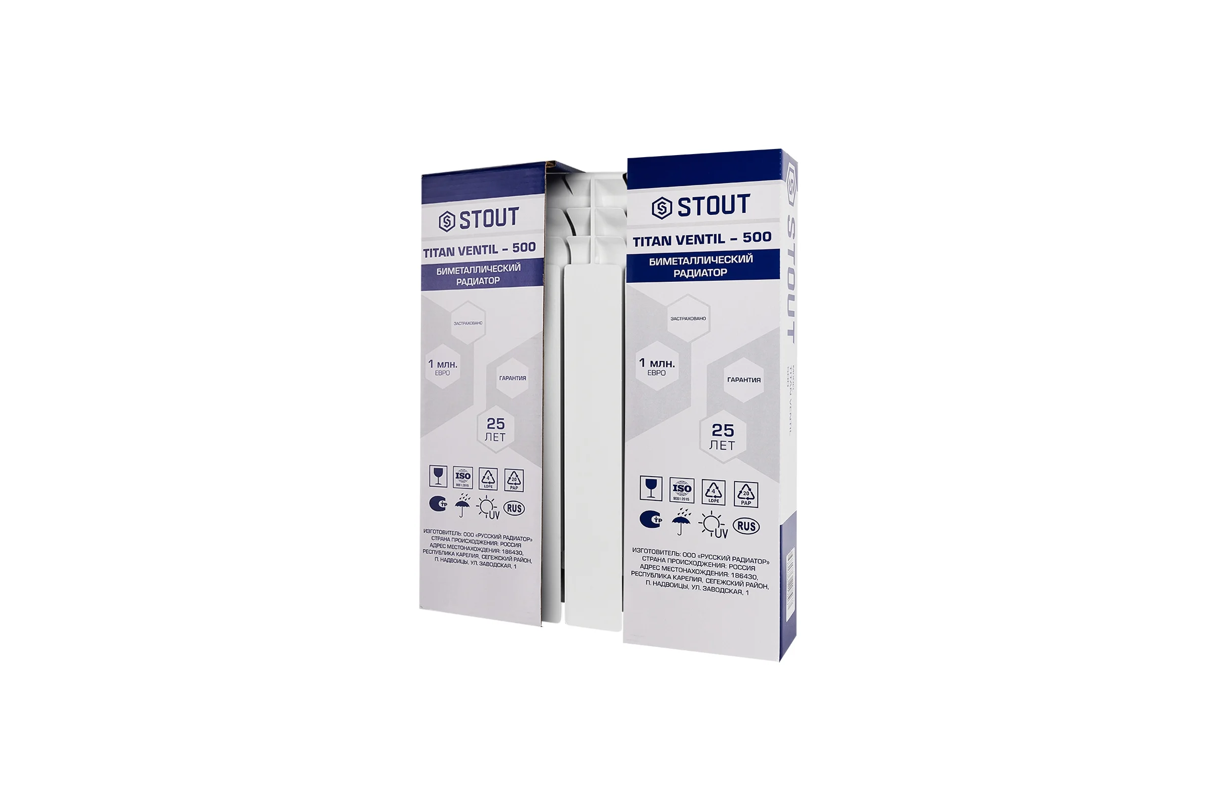 Биметаллический радиатор STOUT SRB-3320-050004 TITAN VENTIL 500 4 секции, нижнее подключение RG0092N2BGR1K7