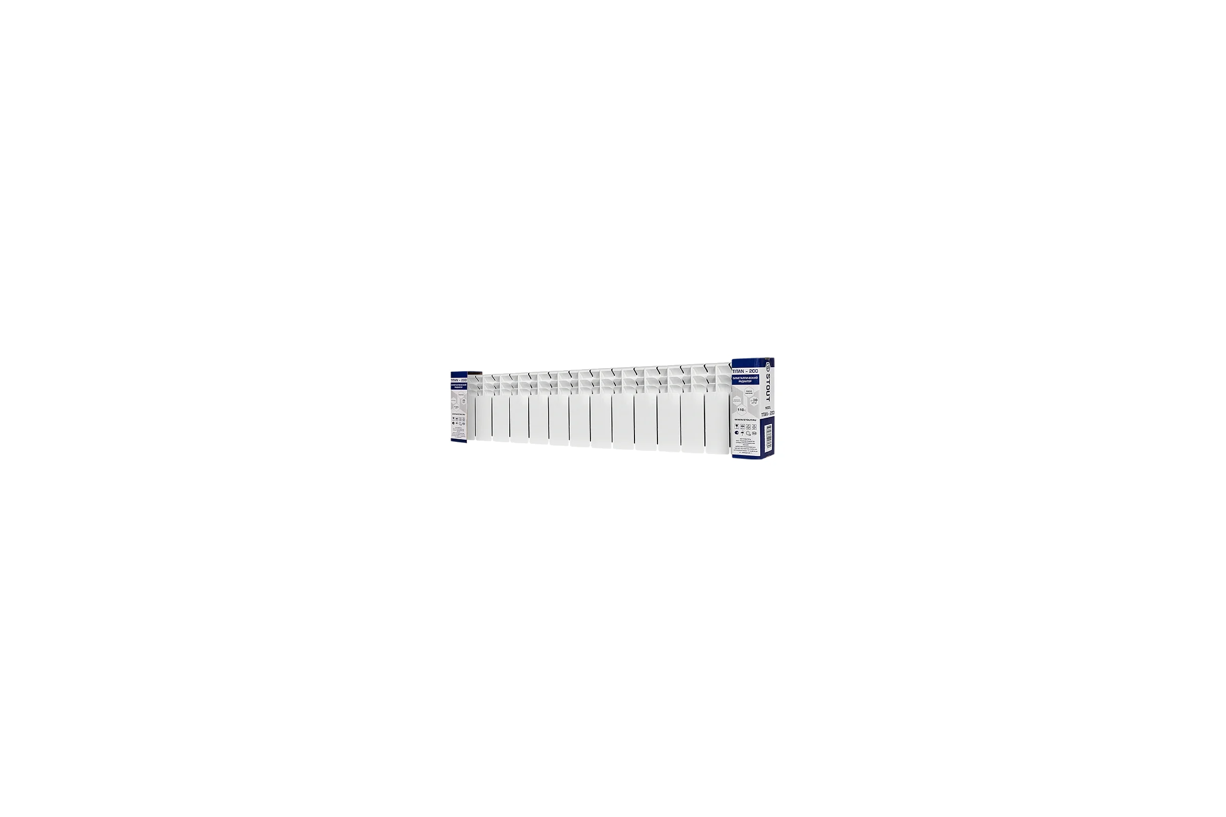Биметаллический радиатор STOUT SRB-3310-020014 TITAN 200 14 секций, боковое подключение RG0092N2BG9AHU