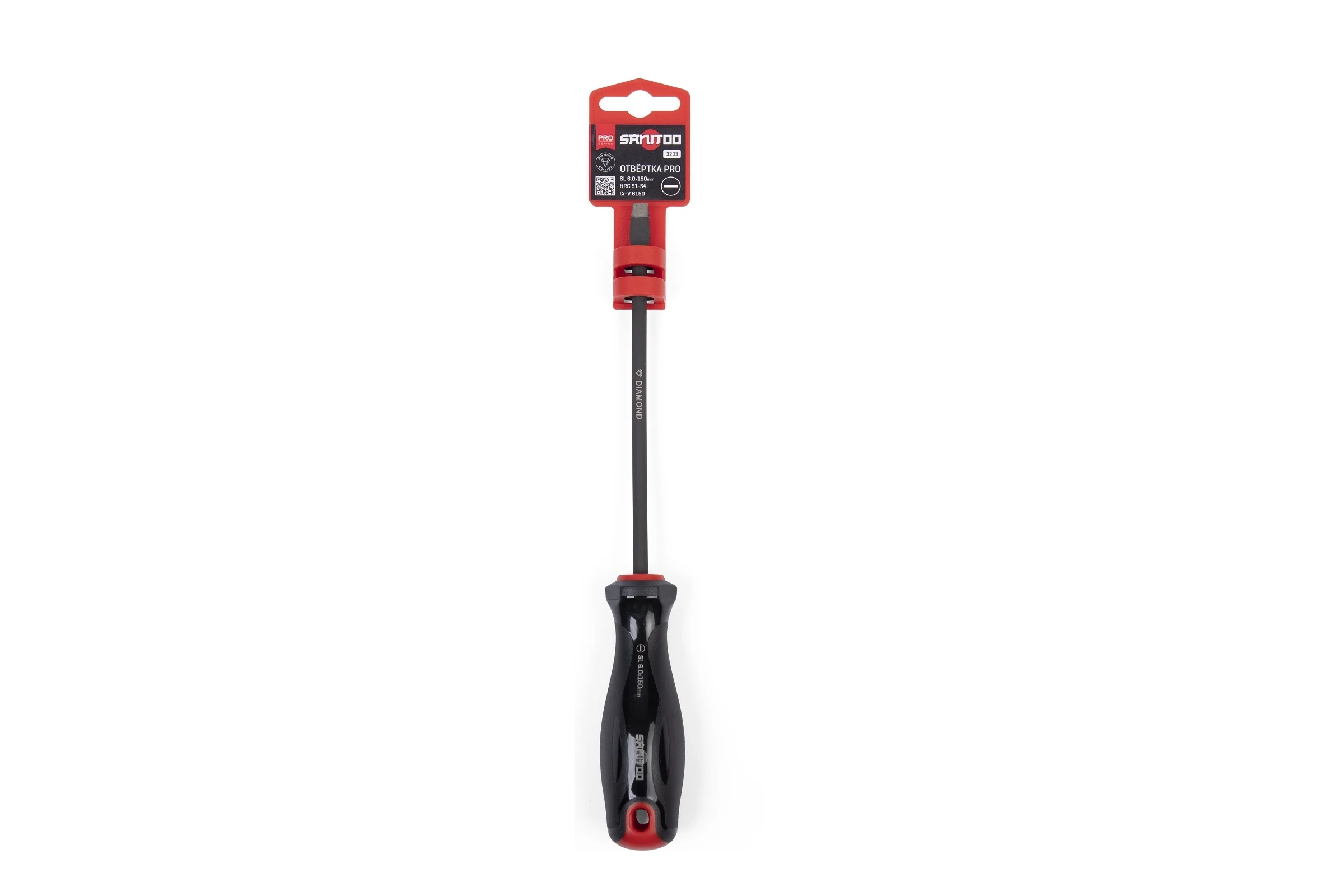 Отвертка Sanitoo PRO Diamond SL6.0x150 мм, с алмазным покрытием 3203