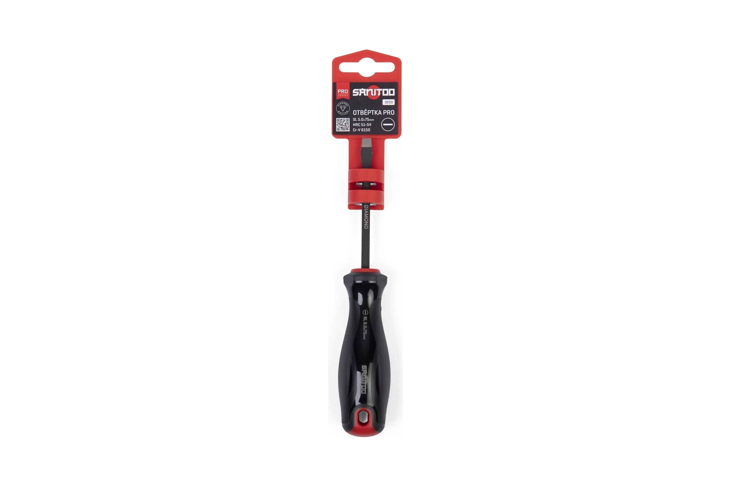 Отвертка Sanitoo PRO Diamond SL5.0x75 мм, с алмазным покрытием 3200