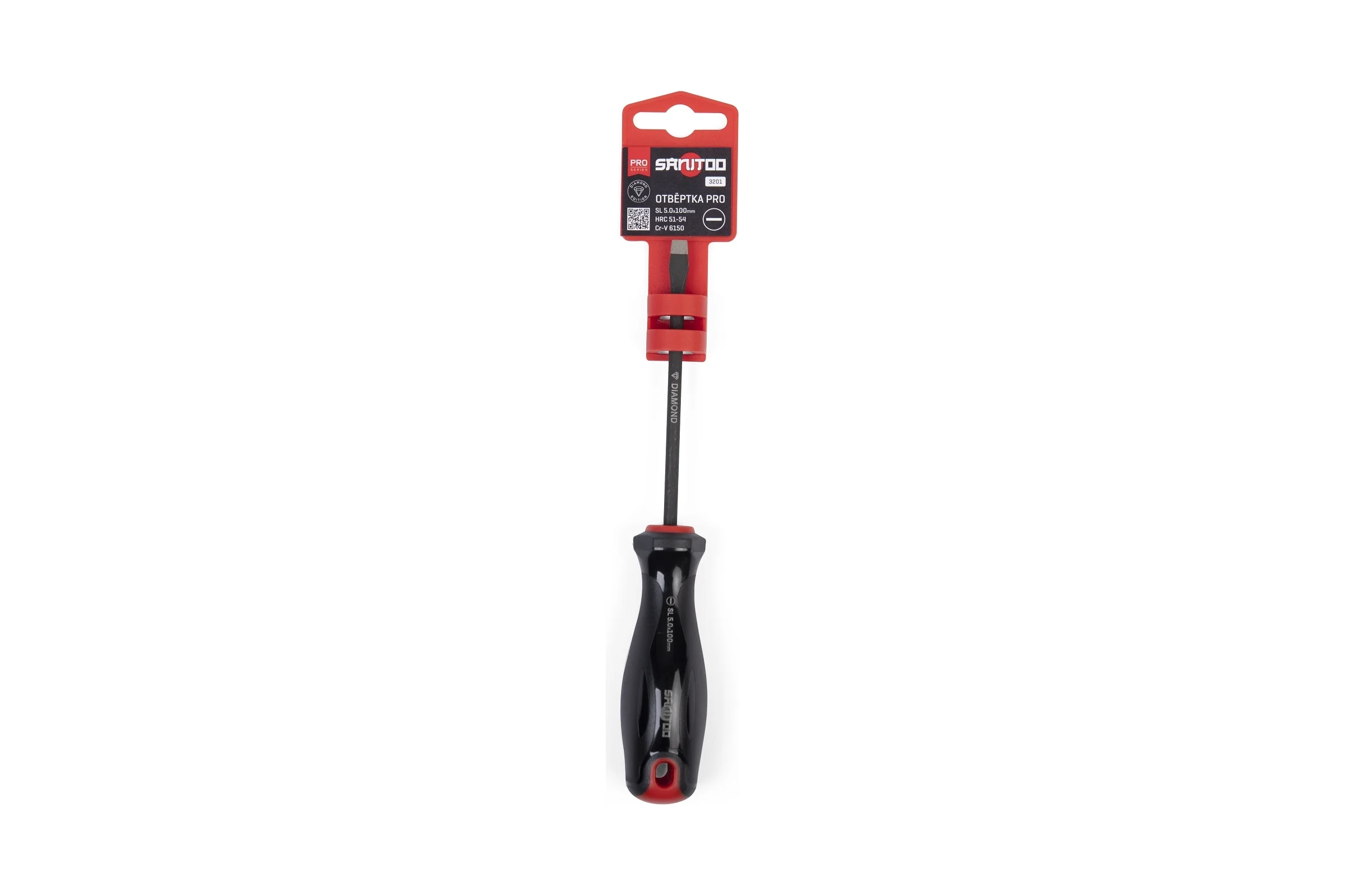 Отвертка Sanitoo PRO Diamond SL5.0x100 мм, с алмазным покрытием 3201