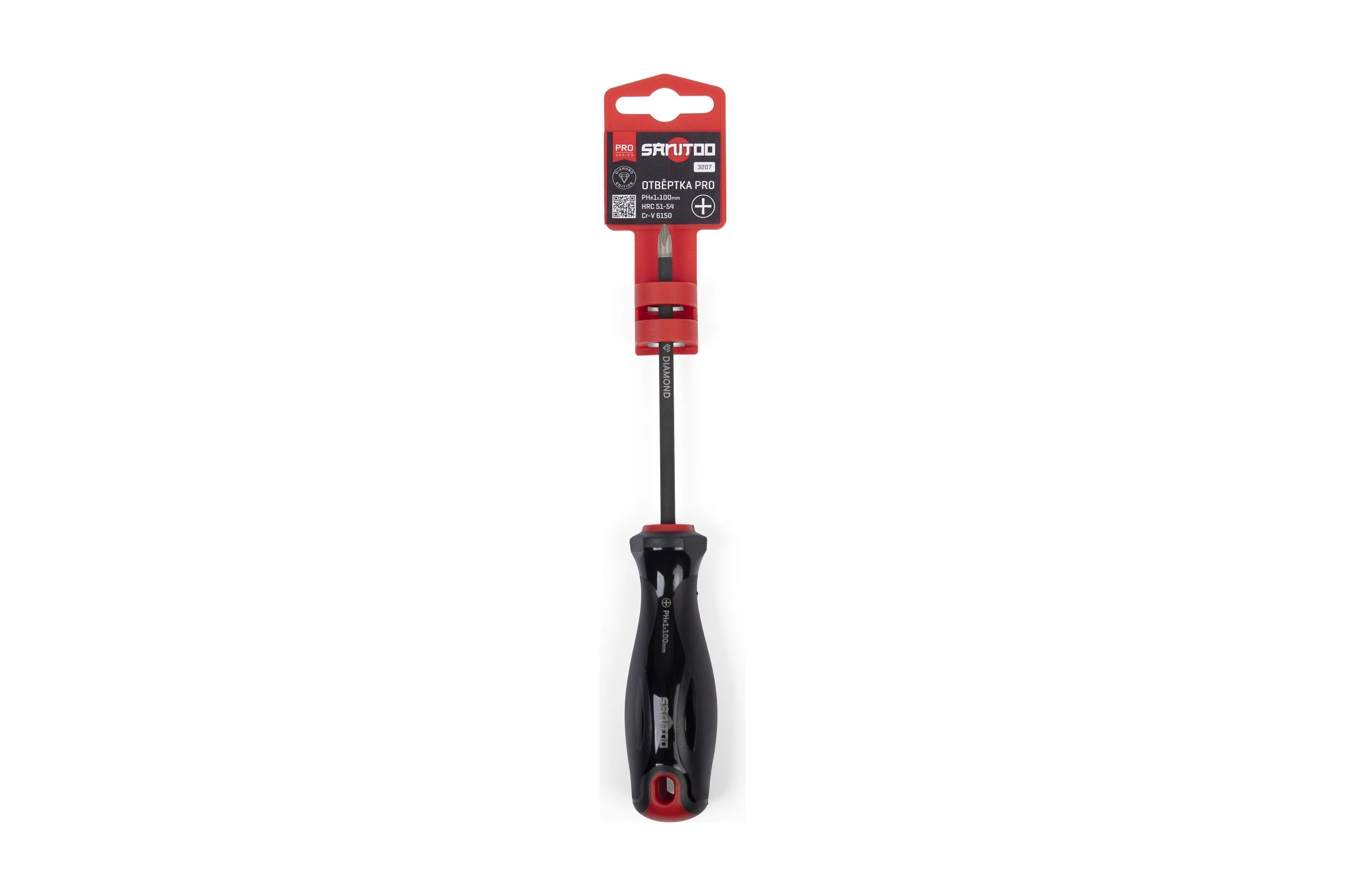 Отвертка Sanitoo PRO Diamond PH1x100 мм, с алмазным покрытием 3207