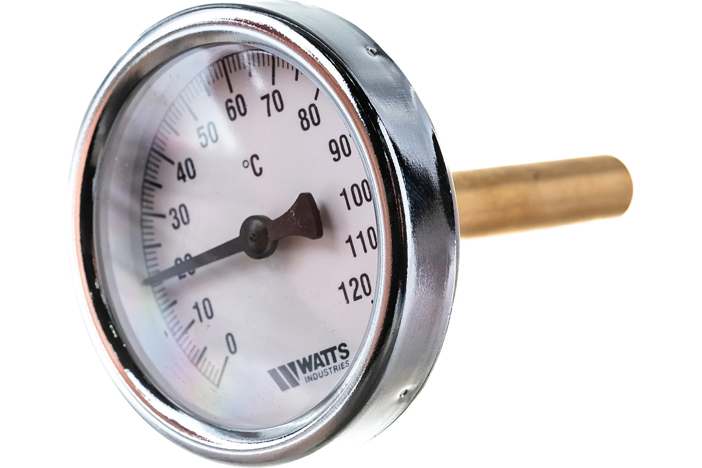 Термометр Watts F+R801 OR биметаллический  63mm, 0-120C, гильза 75 мм 10005809