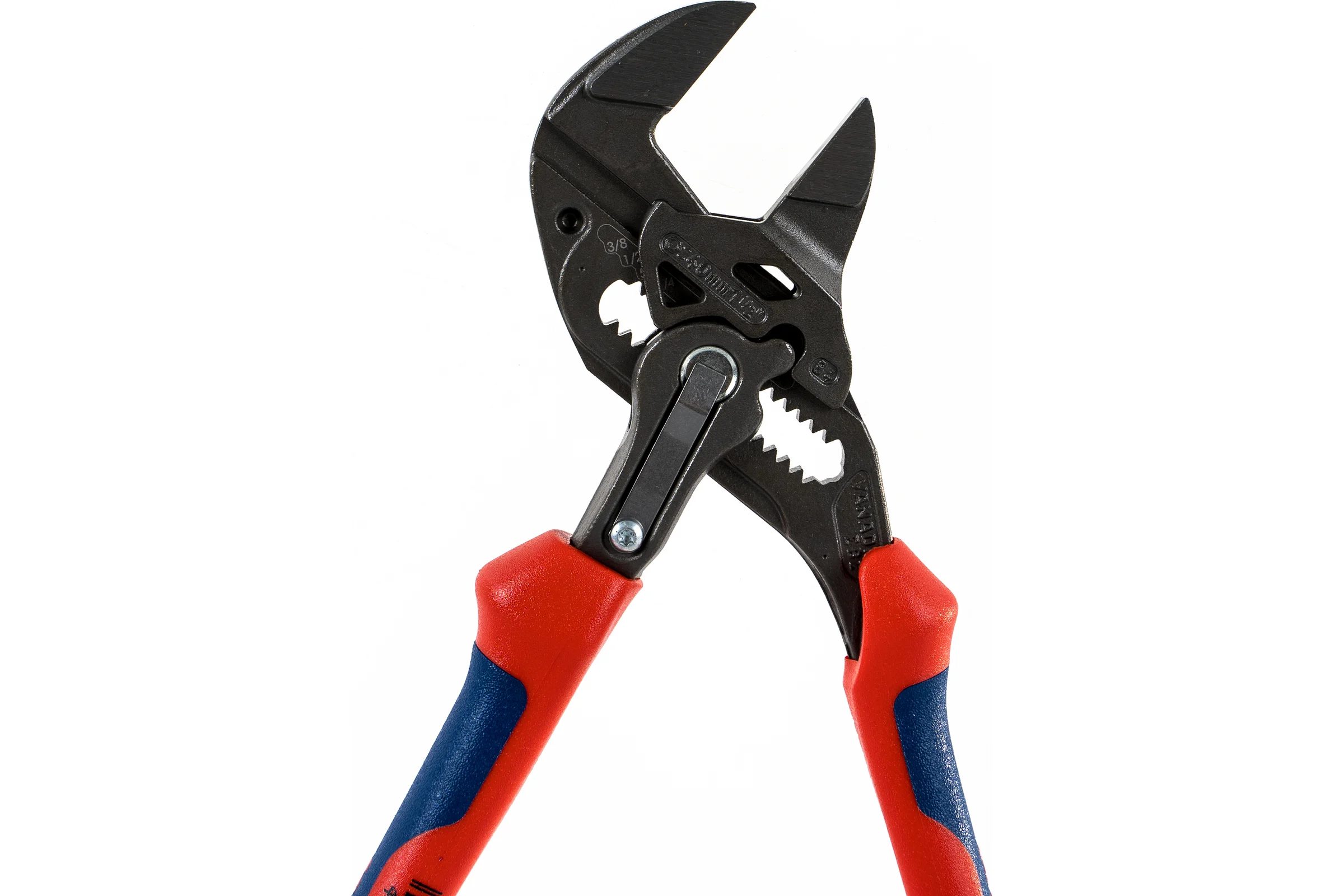 Переставные клещи - гаечный ключ KNIPEX 40 мм, 1 1/2, L-180 мм, серые, 2-к ручки KN-8602180