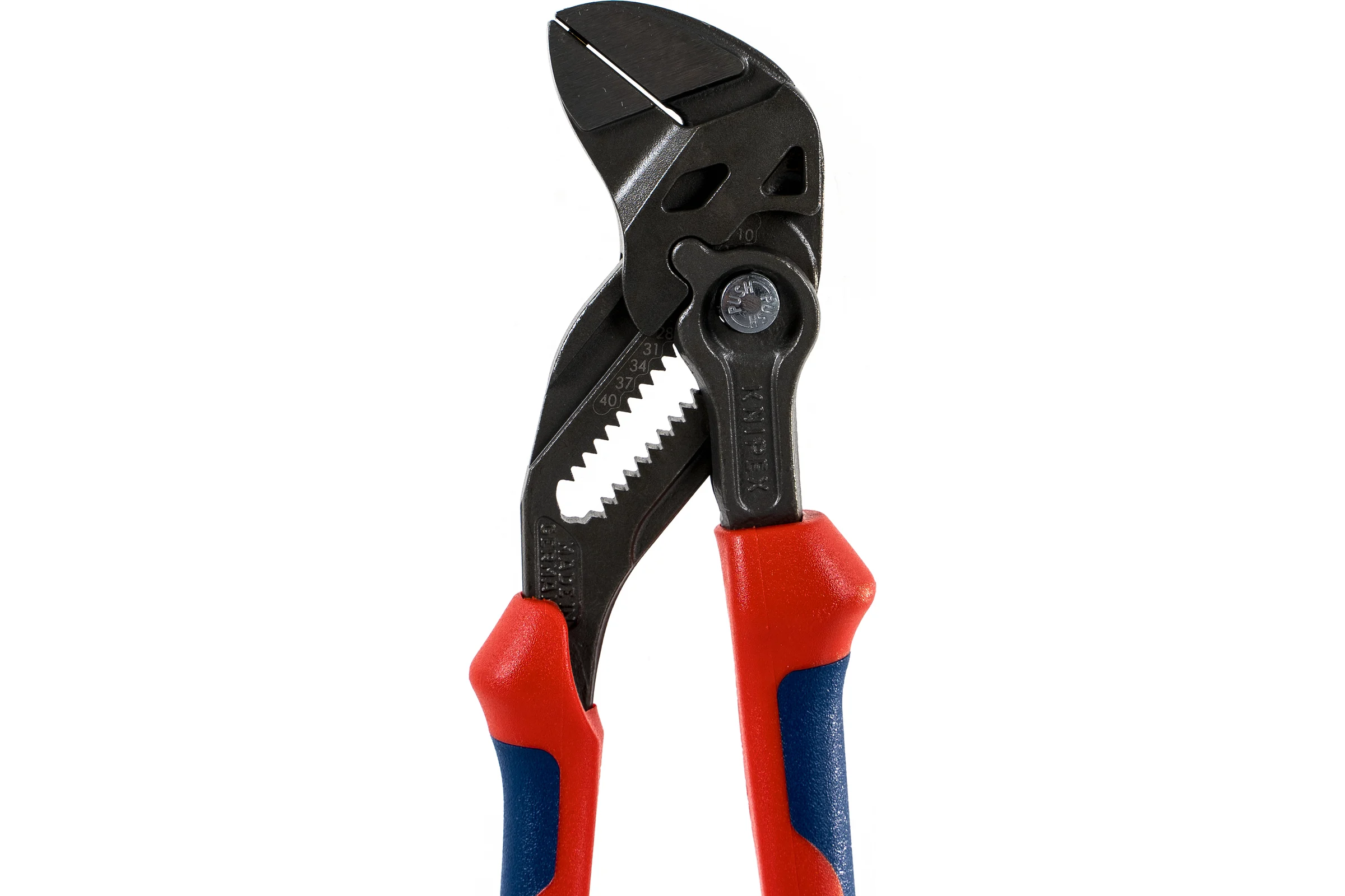 Переставные клещи - гаечный ключ KNIPEX 40 мм, 1 1/2, L-180 мм, серые, 2-к ручки KN-8602180