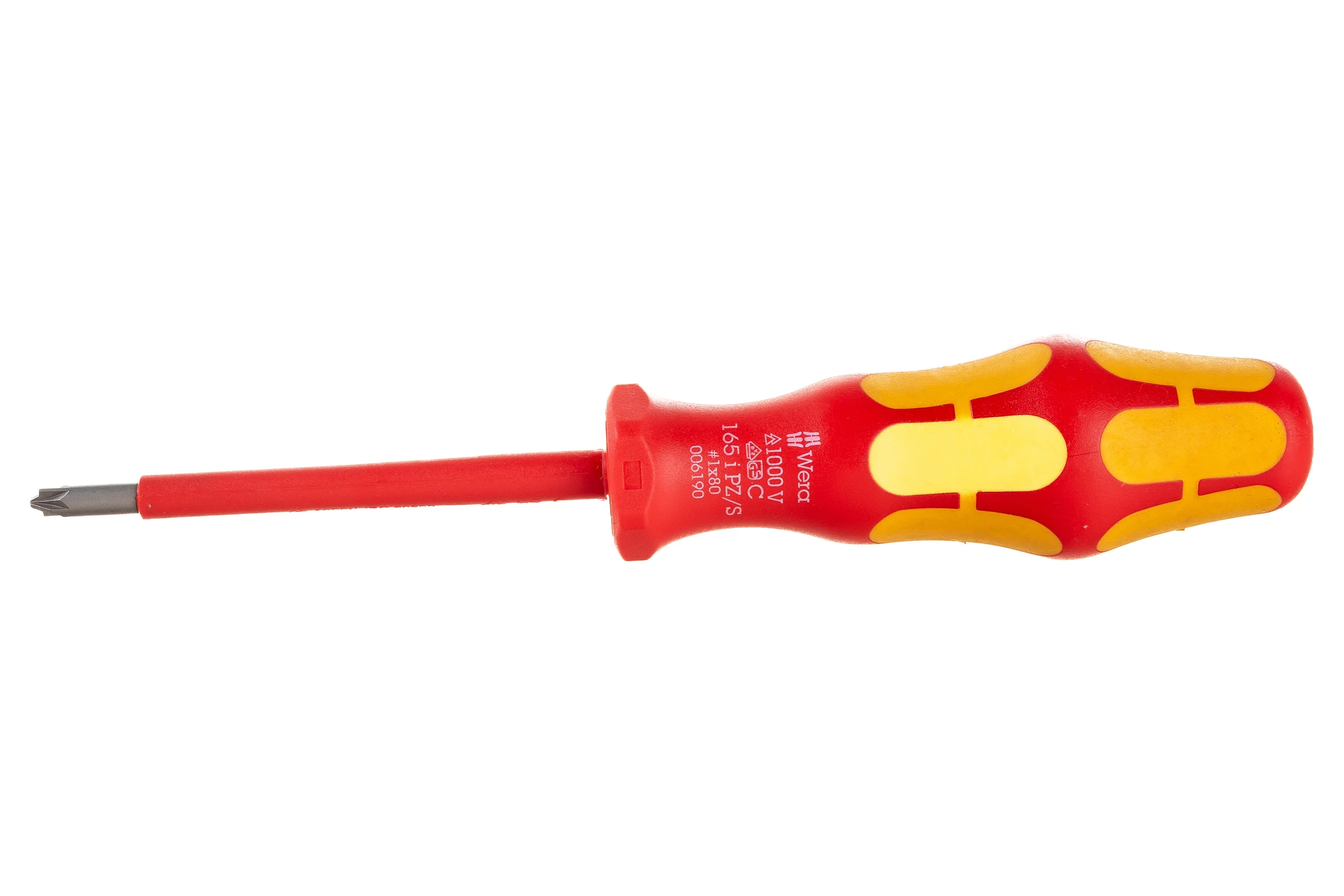 Крестовая отвертка WERA PlusMinus 165 i VDE, PZ/SL1x80 мм 1000V, на подвесе WE-100021
