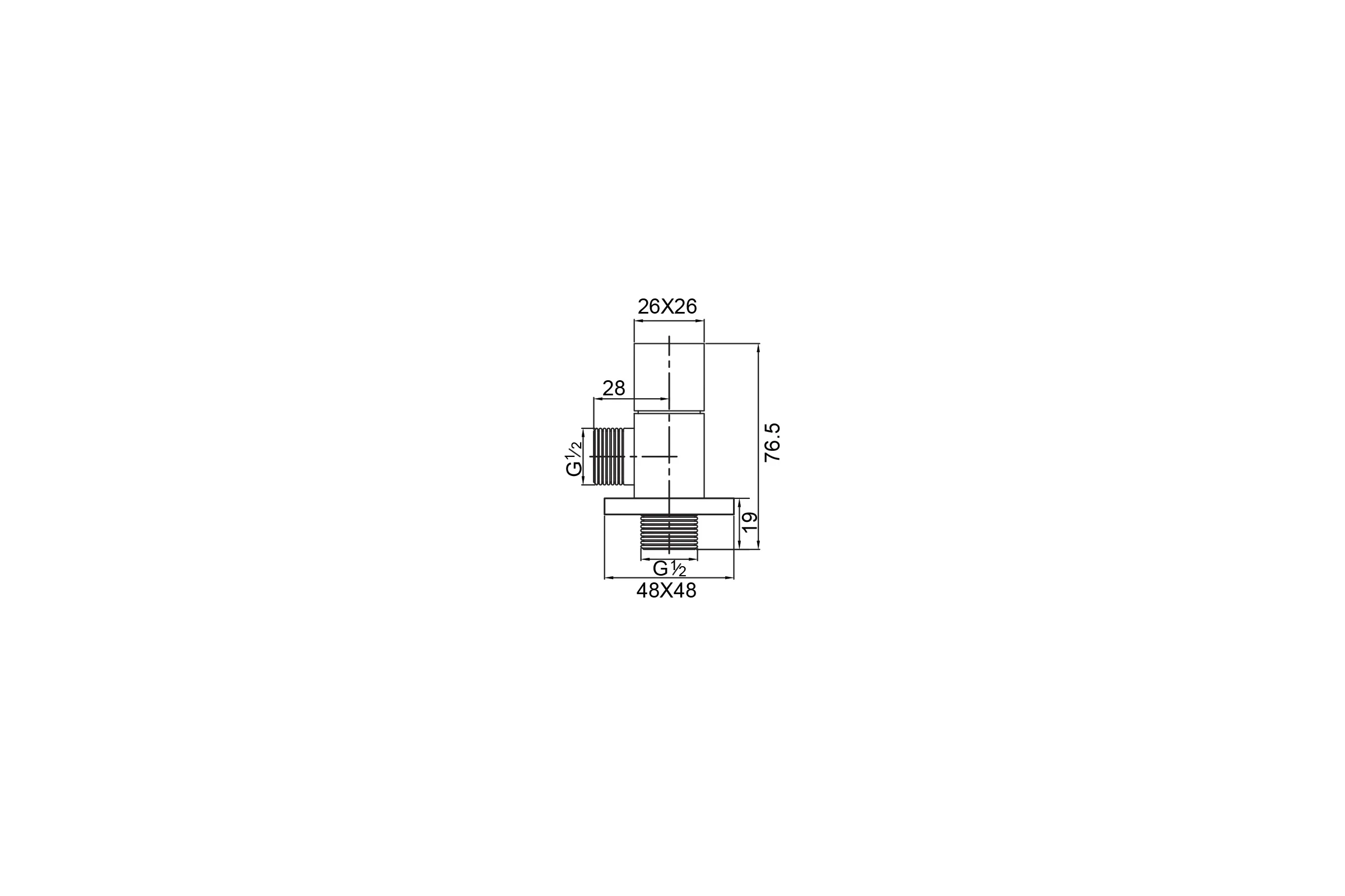 Угловой кран Veragio SBORTIS 1/2, квадратный, с отражателем, хром VR.SBR-8221.CR