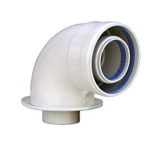 Колено коаксиальное с фланцем для котлов Baxi; Газлюкс (60/100 мм; 90 град.) Conti CCPKIT04B