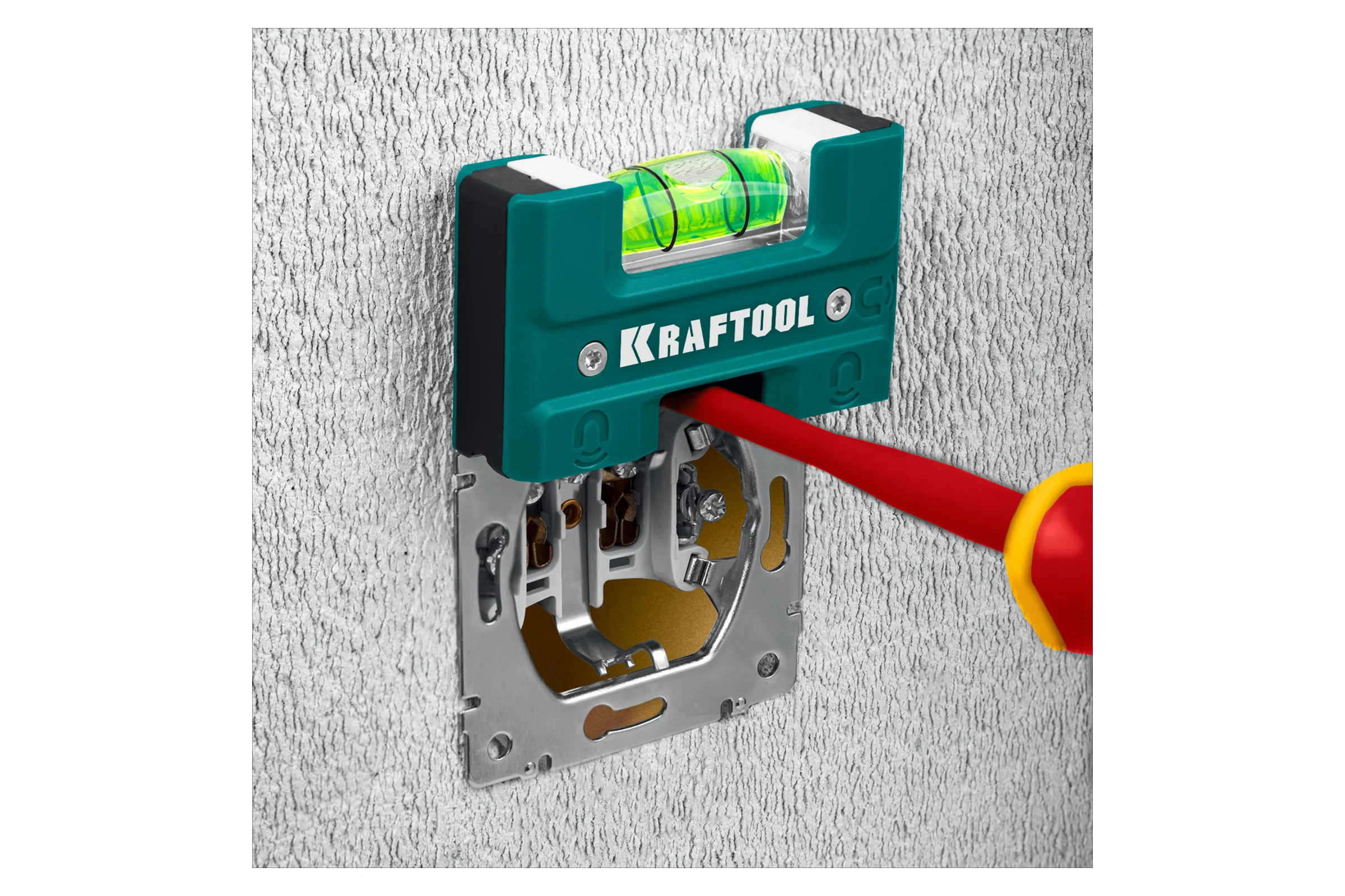 Магнитный уровень для розеток KRAFTOOL Electric 76 мм 34786