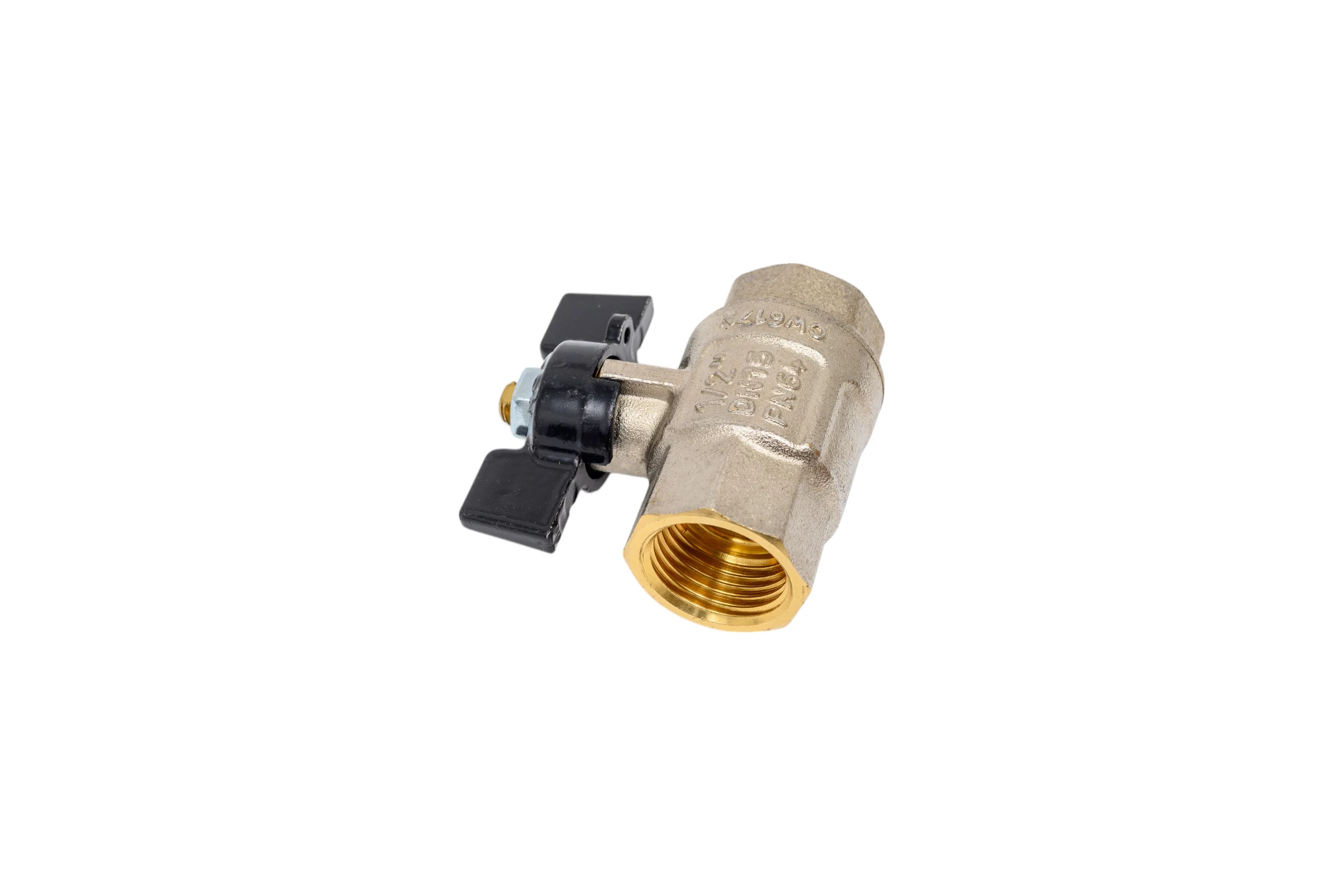 Шаровой кран Tiemme Buran ВВ, 1/2", черная бабочка 2450010