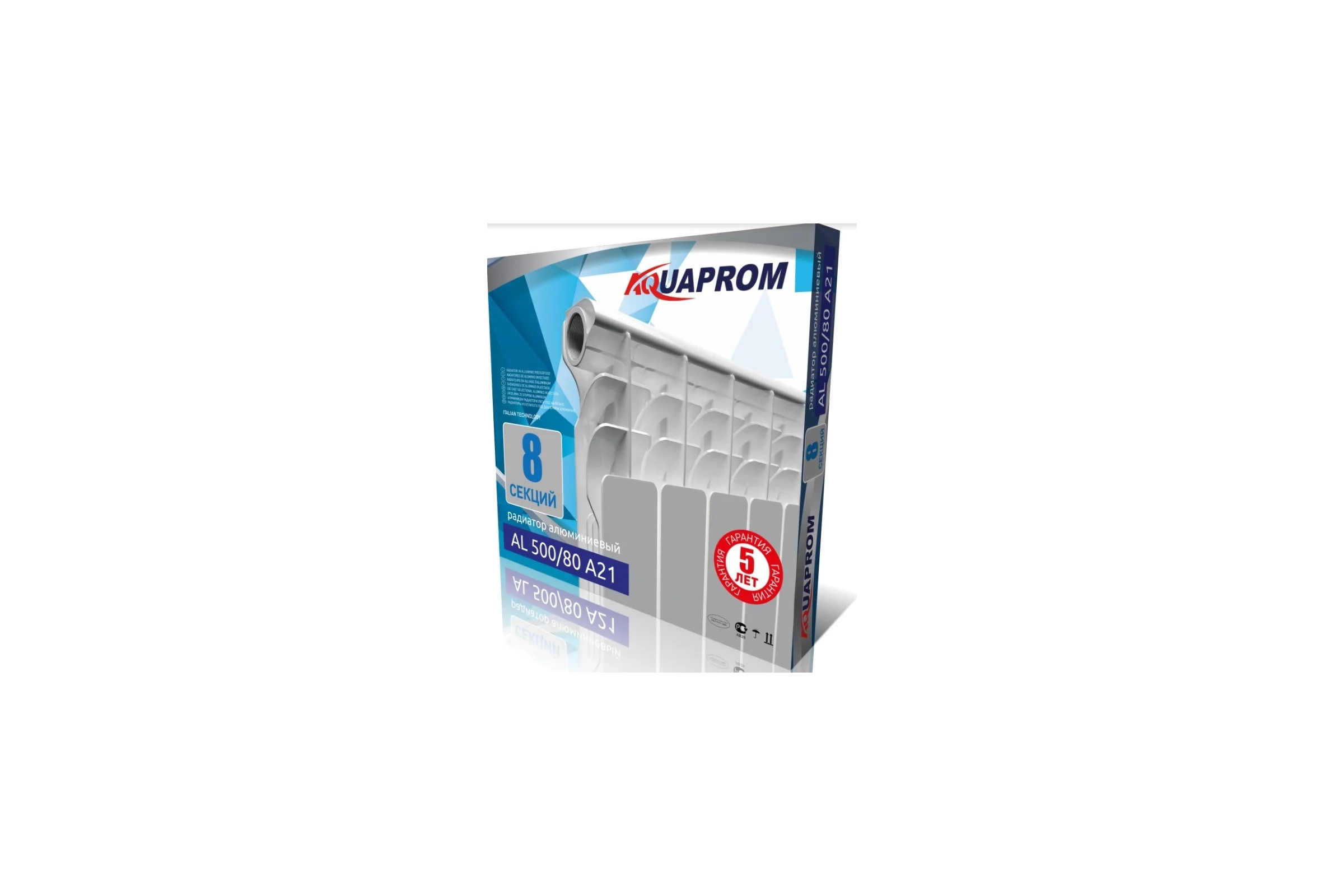 Радиатор AQUAPROM 500/80 алюминиевый AL, 8 секций A21 00-00017654