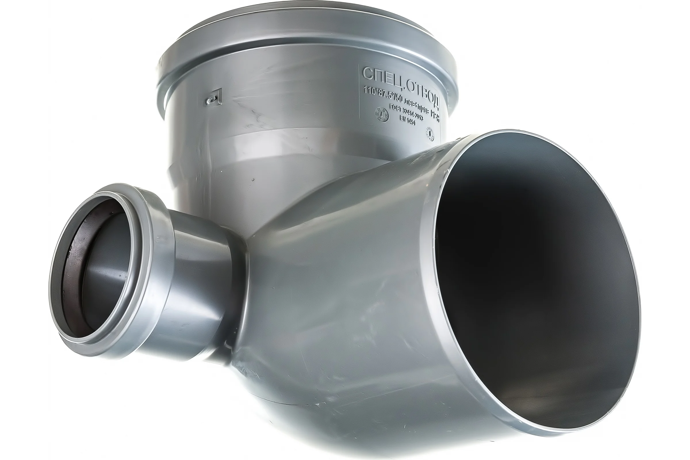 Отвод LAMMIN 110х90°, с 2-мя патрубками 50 мм Lm35041250902