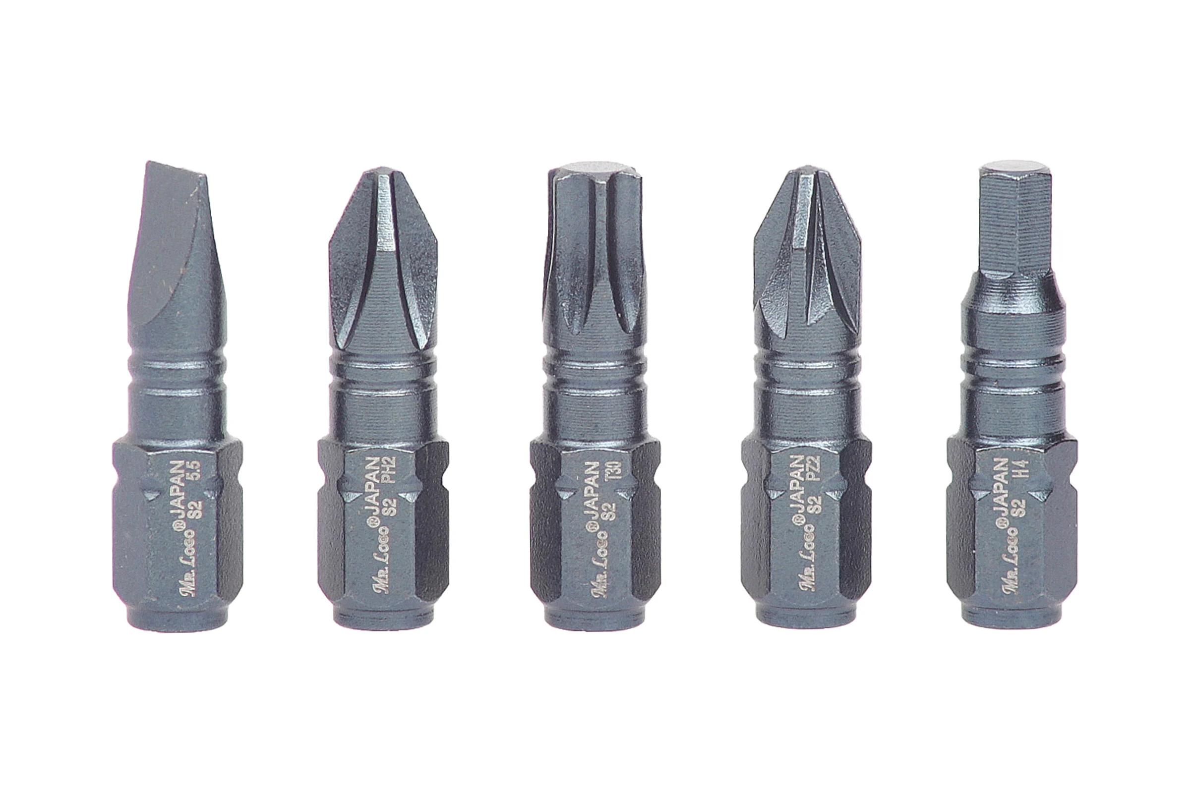 Набор бит с ручкой 5 шт, PH2, PZ2, SL5.5, H4, T30 Mr. Logo D100-5