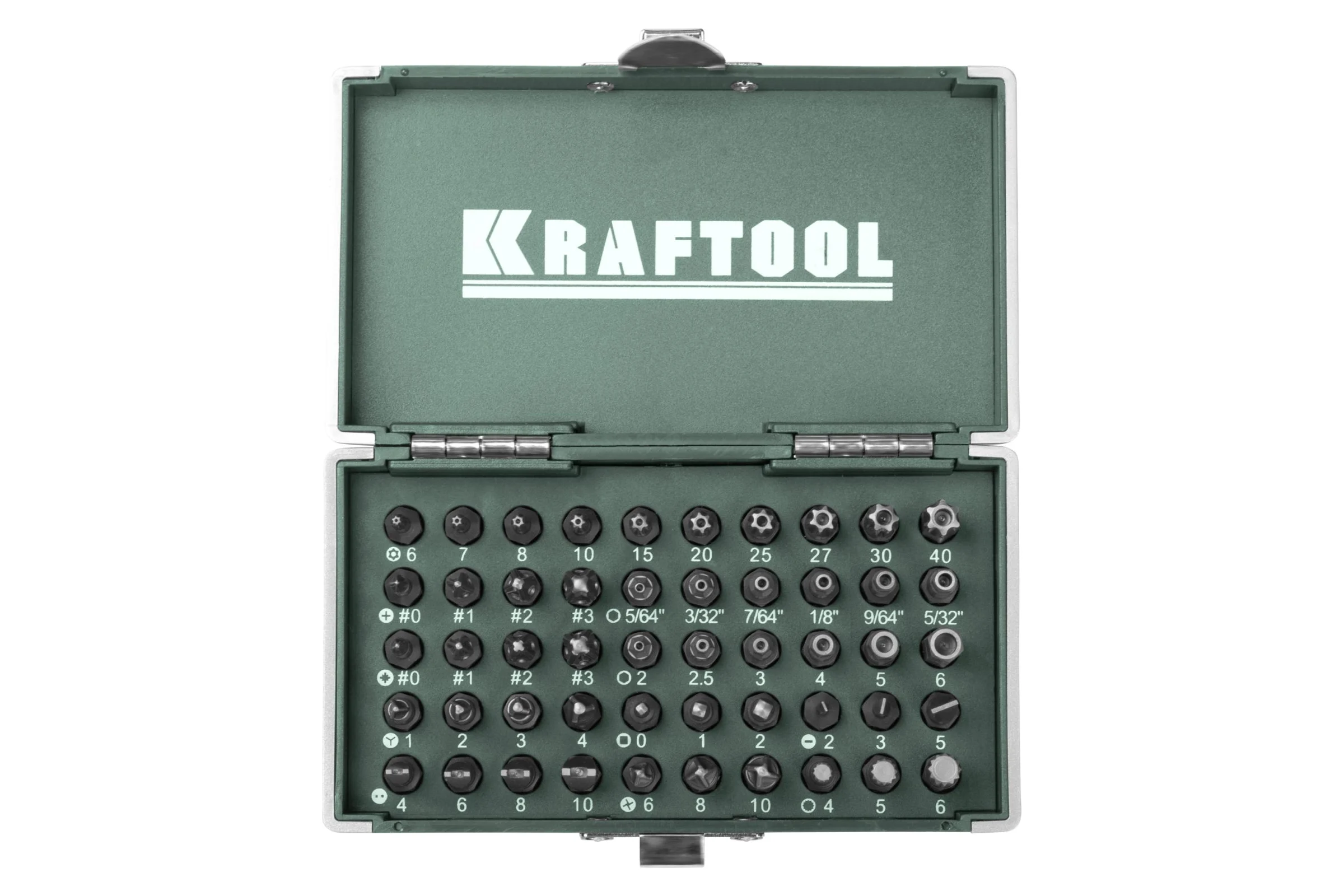 Набор кованых торсионных бит KRAFTOOL X-Drive Cr-Mo, система насечек "NSS", 50 предметов, в боксе 26065-H50