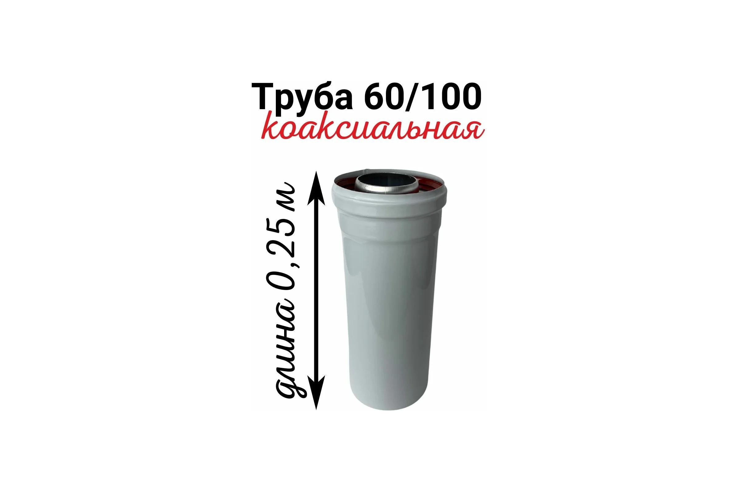 Коаксиальная труба Прок (0.25 м; 60/100 мм) ПР002482