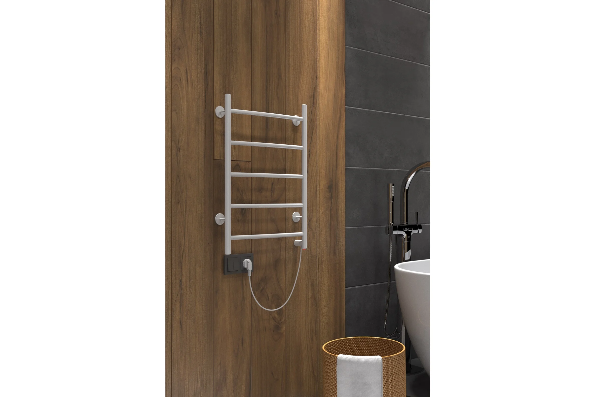 Полотенцесушитель INDIGO Arc electro 60/40 (скр.монтаж, унив.подкл.R/L, белый матовый) LCAE60-40WMR
