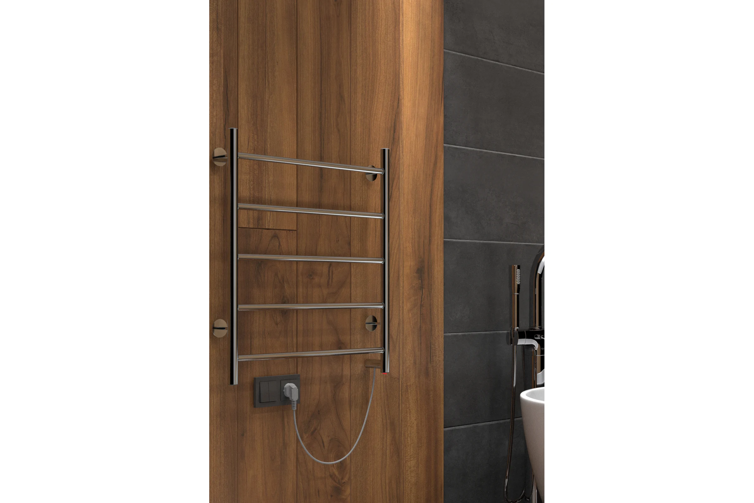 Полотенцесушитель INDIGO Line electro 60/40 (скр.монтаж, унив.подкл.R/L, полиров.) LCLE60-40R