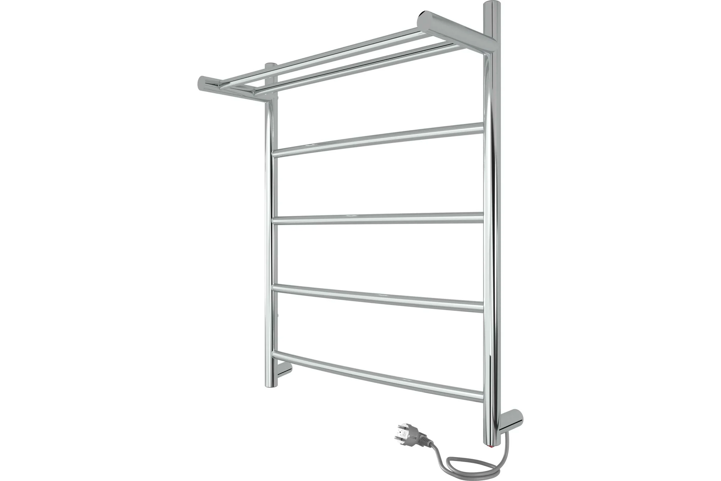 Полотенцесушитель INDIGO Arc electro с полкой, 60/50 (скр.монтаж, унив.подкл.R/L, полиров.) LCAE60-50PR