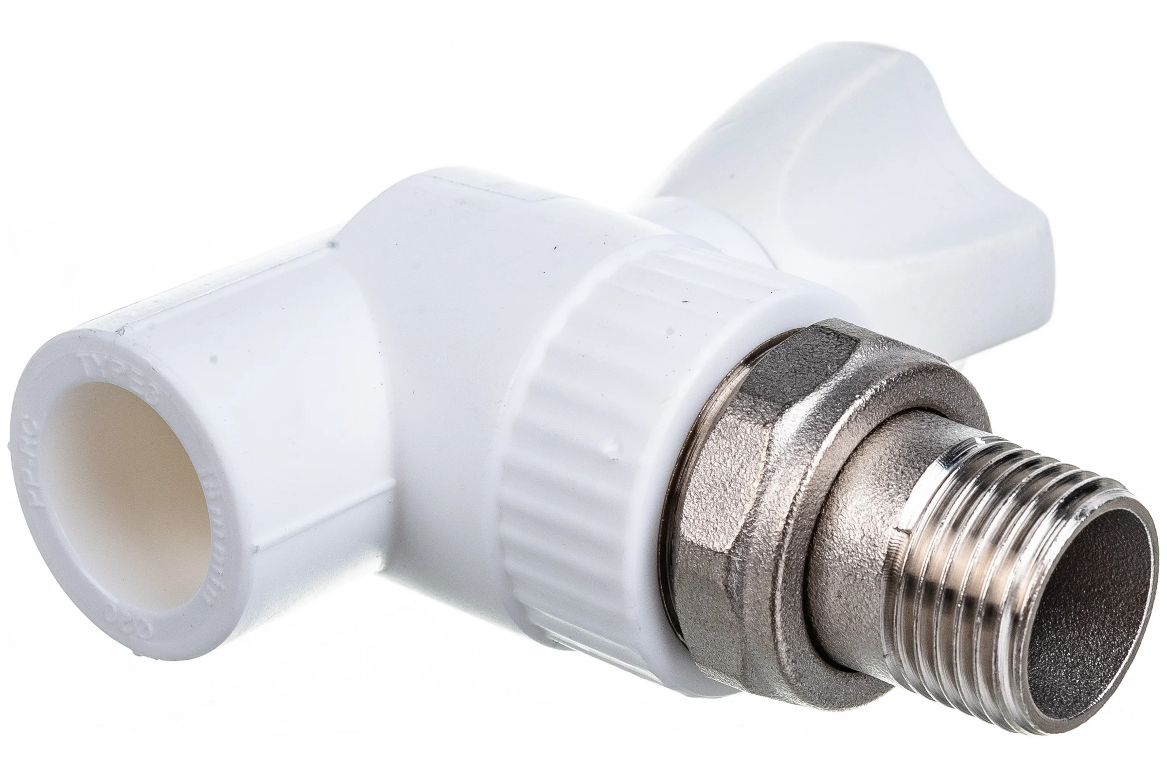 Шаровый кран для радиатора LAMMIN PREMIUM PPR угловой, 20х1/2" Lm31176020015
