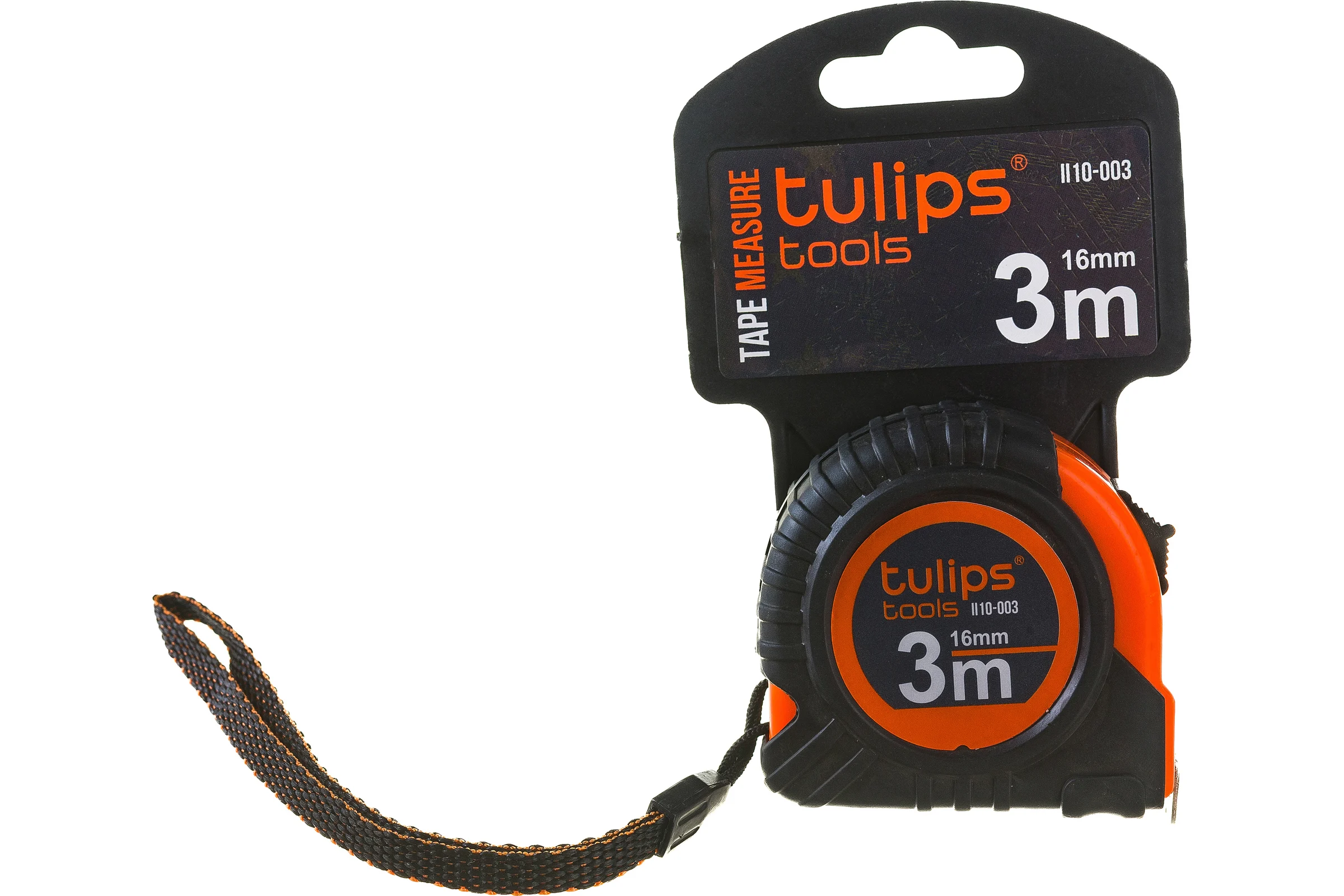 Рулетка Tulips tools с фиксатором, 3 м/16 мм II10-003