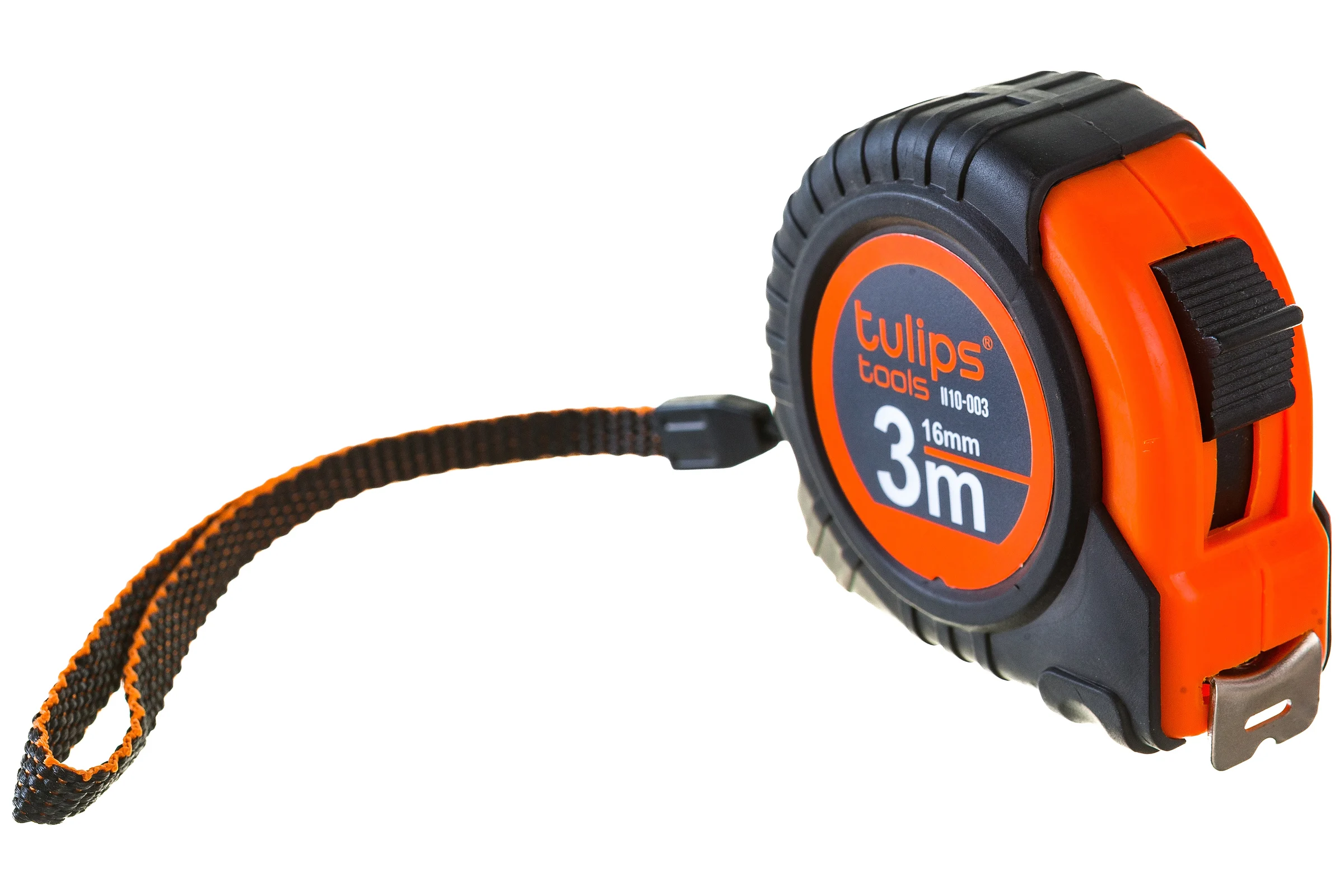 Рулетка Tulips tools с фиксатором, 3 м/16 мм II10-003