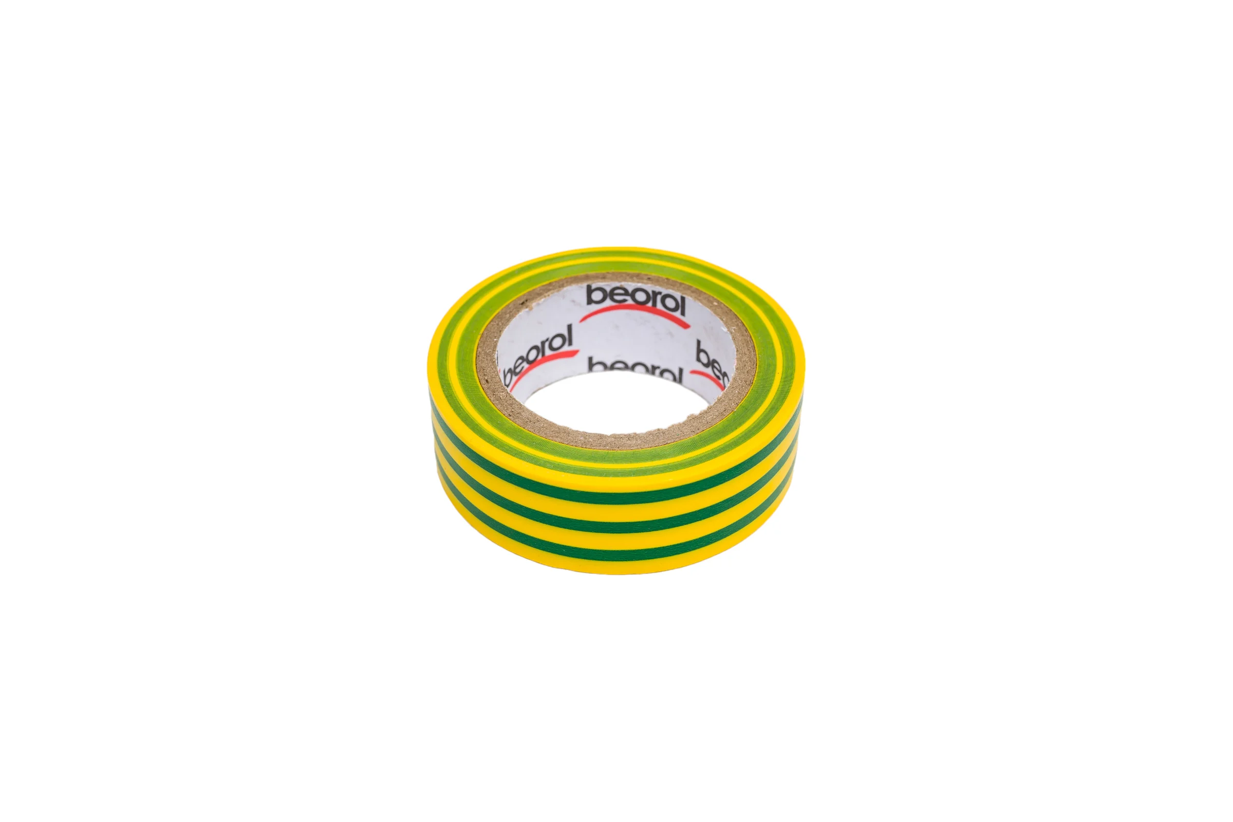 Изолента BEOROL ПВХ, 19 мм, 10 м, желто-зеленая 245321