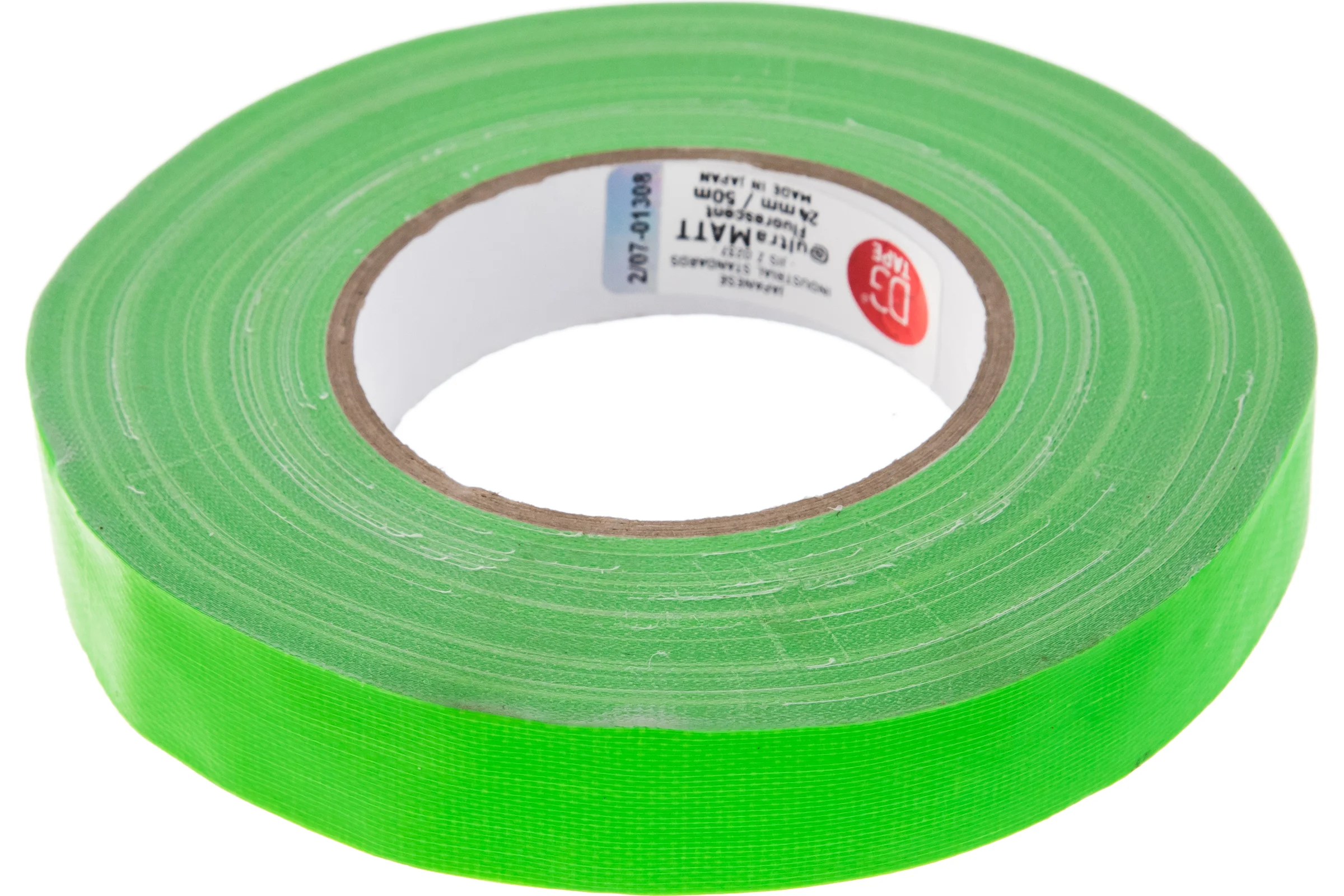 Клейкая лента DGTAPE ultraMATT - Гаффа тейп 25мм/50м - Зеленый (светится в ультрафиолете) UMF25/50/G