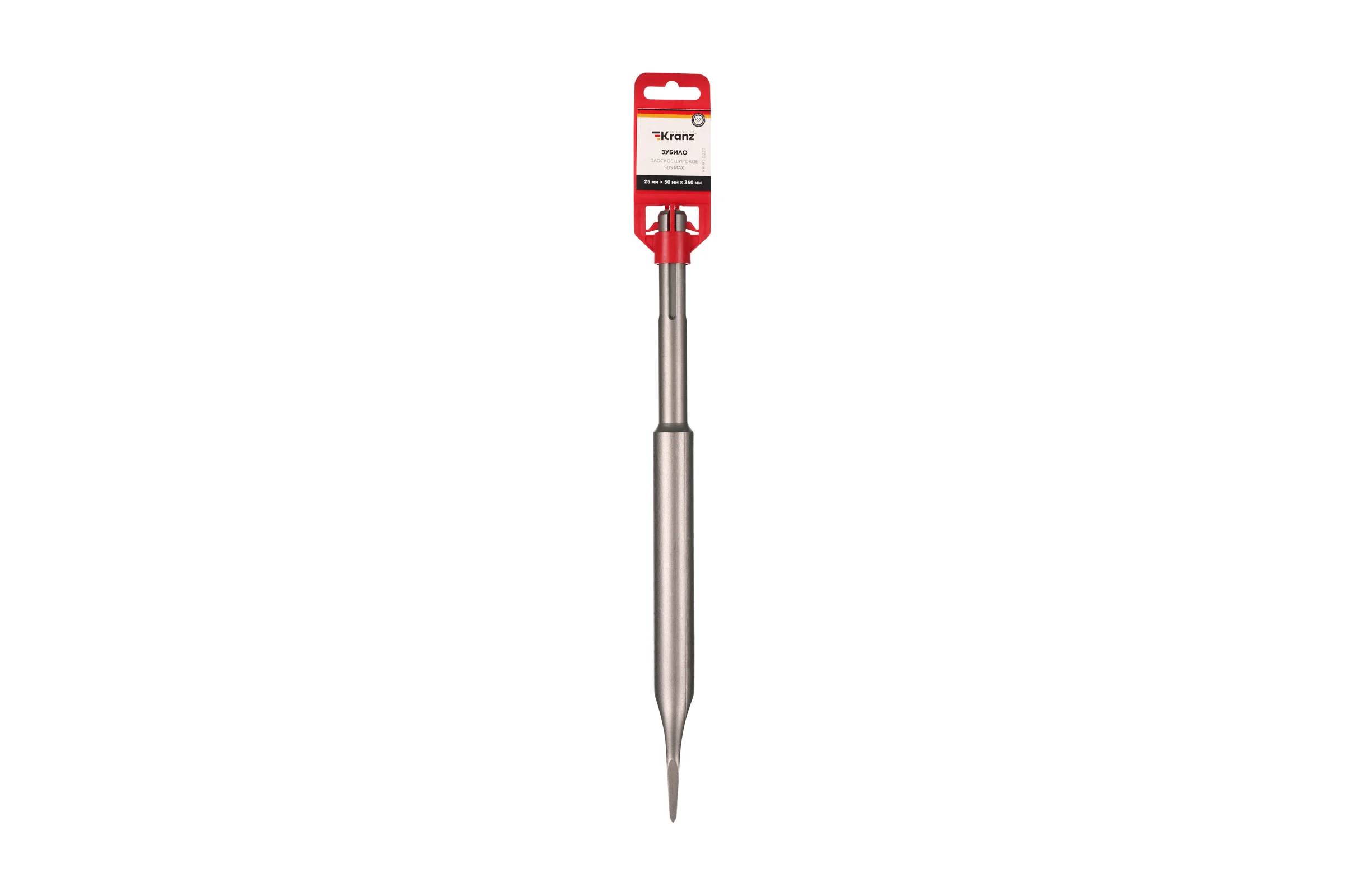 Зубило плоское широкое KRANZ 25x50x360мм, хвостовик SDS-max KR-91-0227