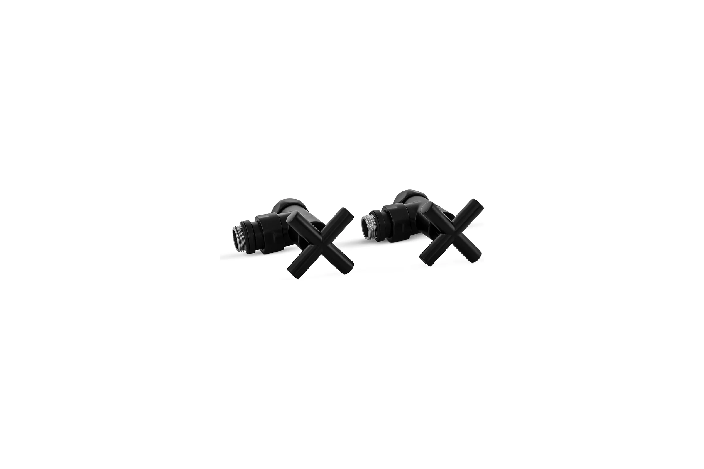 Кран-вентиль ENERGY угловой, ручка крест, 3/4"х1/2"г/ш черный матовый, пара УТ-УТ-01014