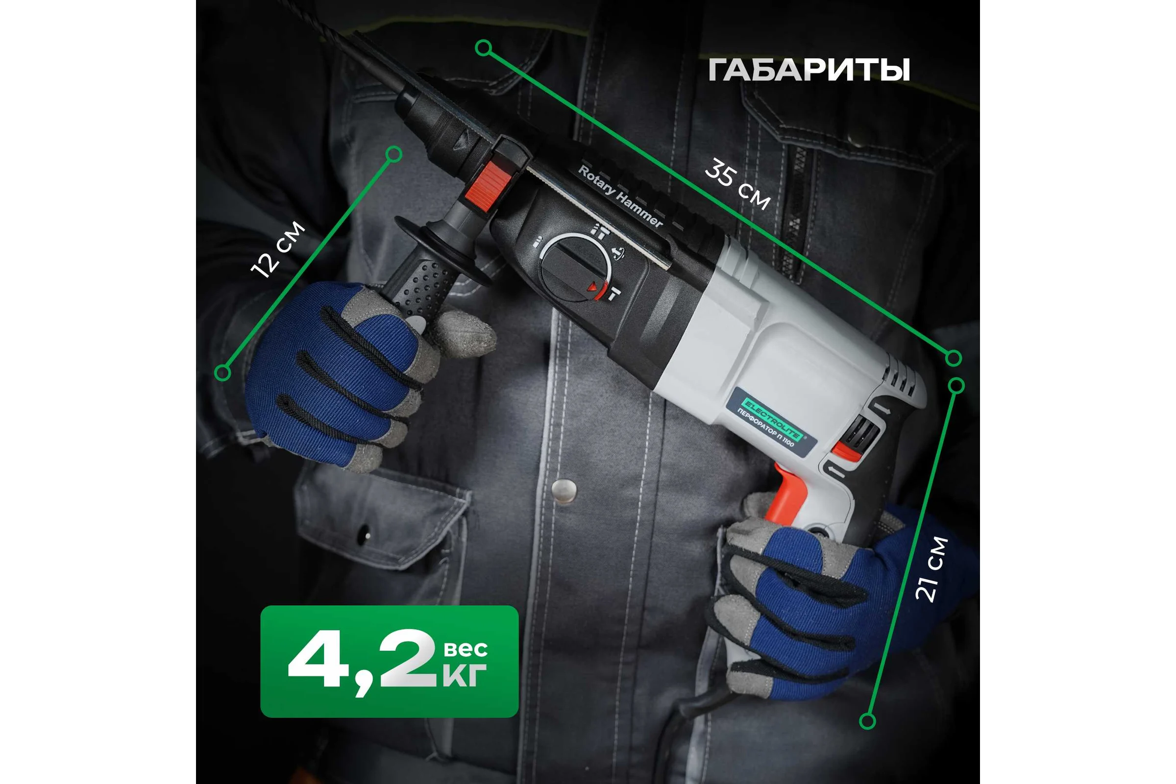 Перфоратор ударный электрический Electrolite П 1100 6638