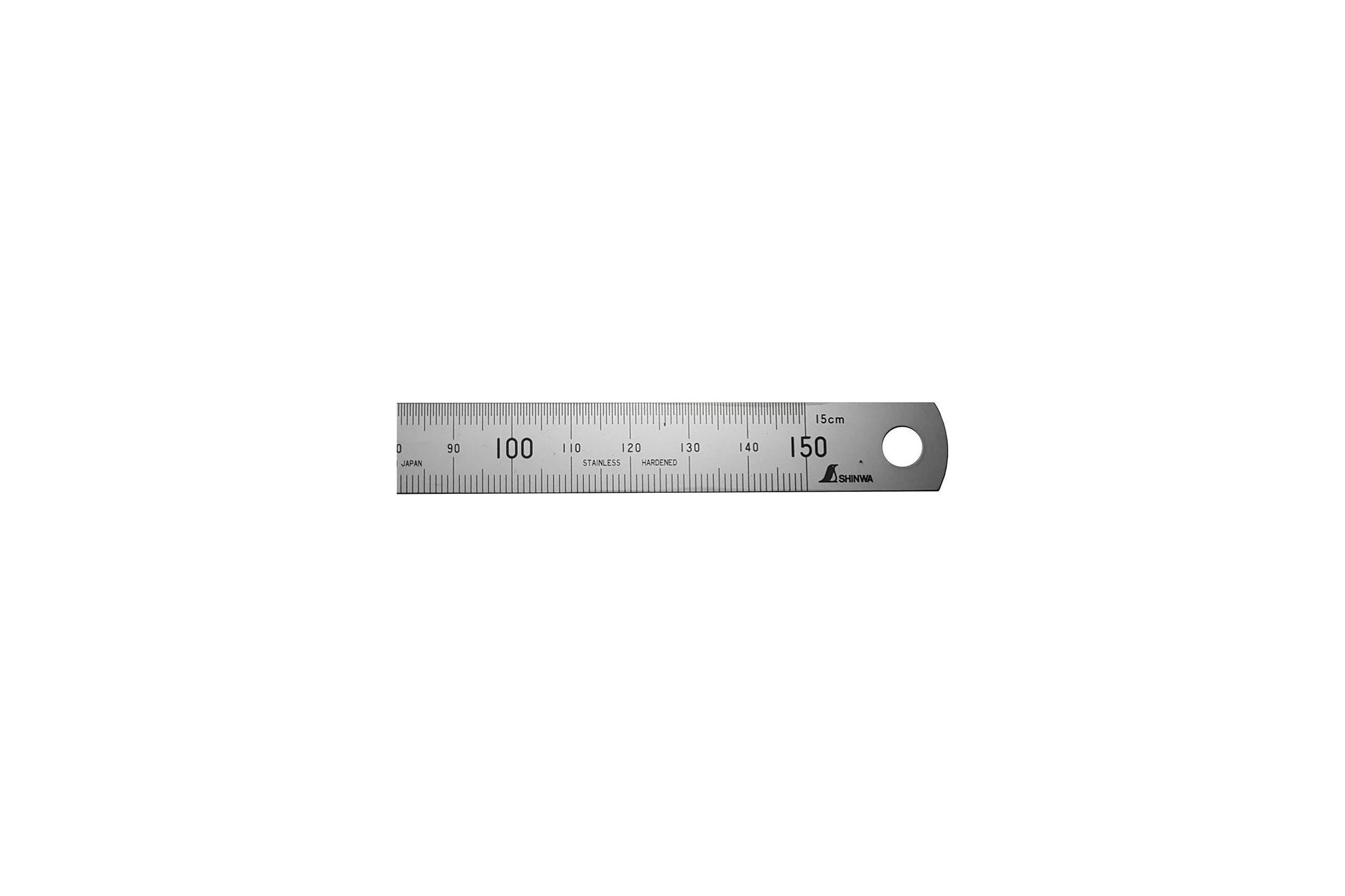 Линейка Shinwa дюймовая, 150 мм, 6", шкала в мм и дюймах М00016580