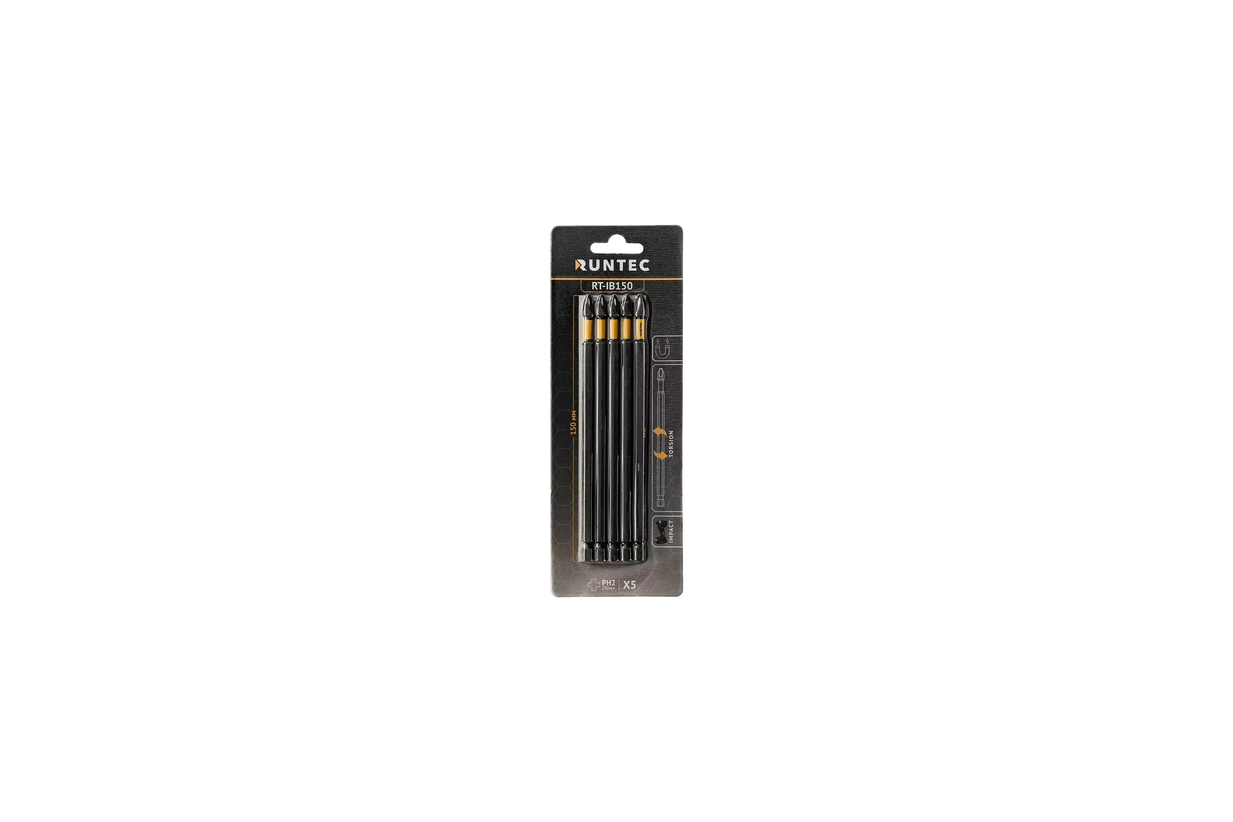Бита ударная H6.35 150 мм, PH2, 5 шт Runtec RT-IB150