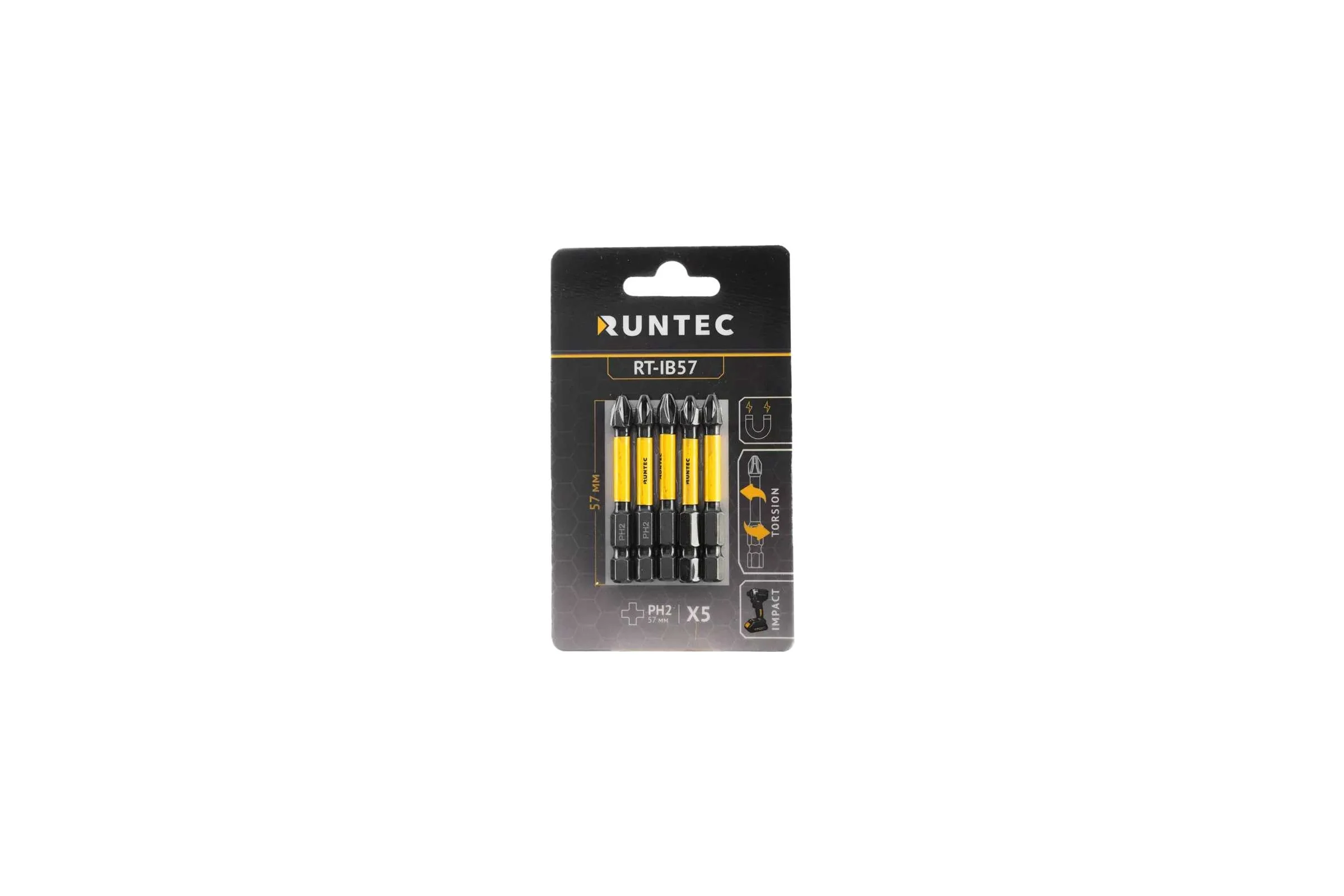 Бита ударная H6.35 57 мм, PH2, 5 шт Runtec RT-IB57