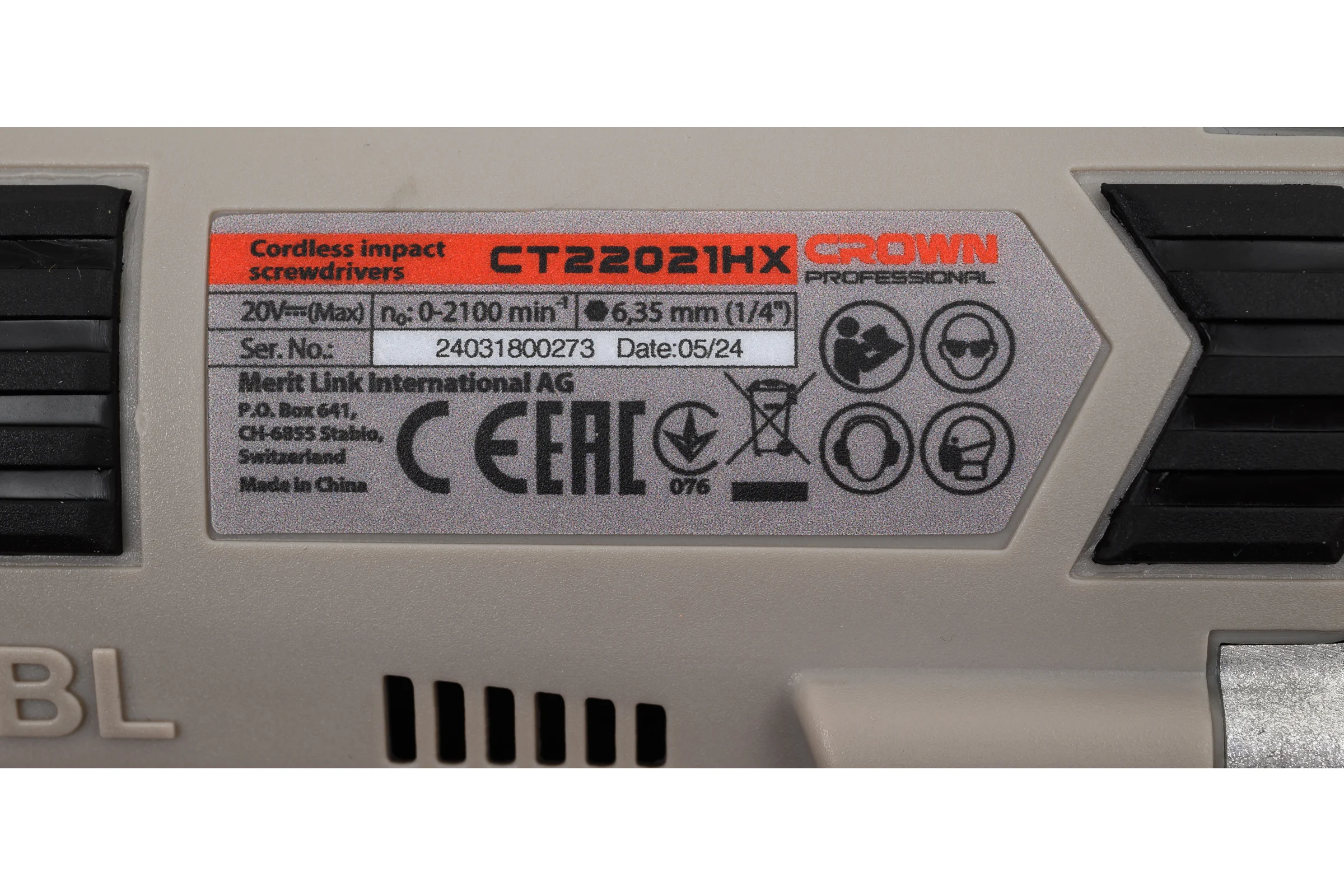 Аккумуляторный ударный винтоверт CROWN CT22021HX