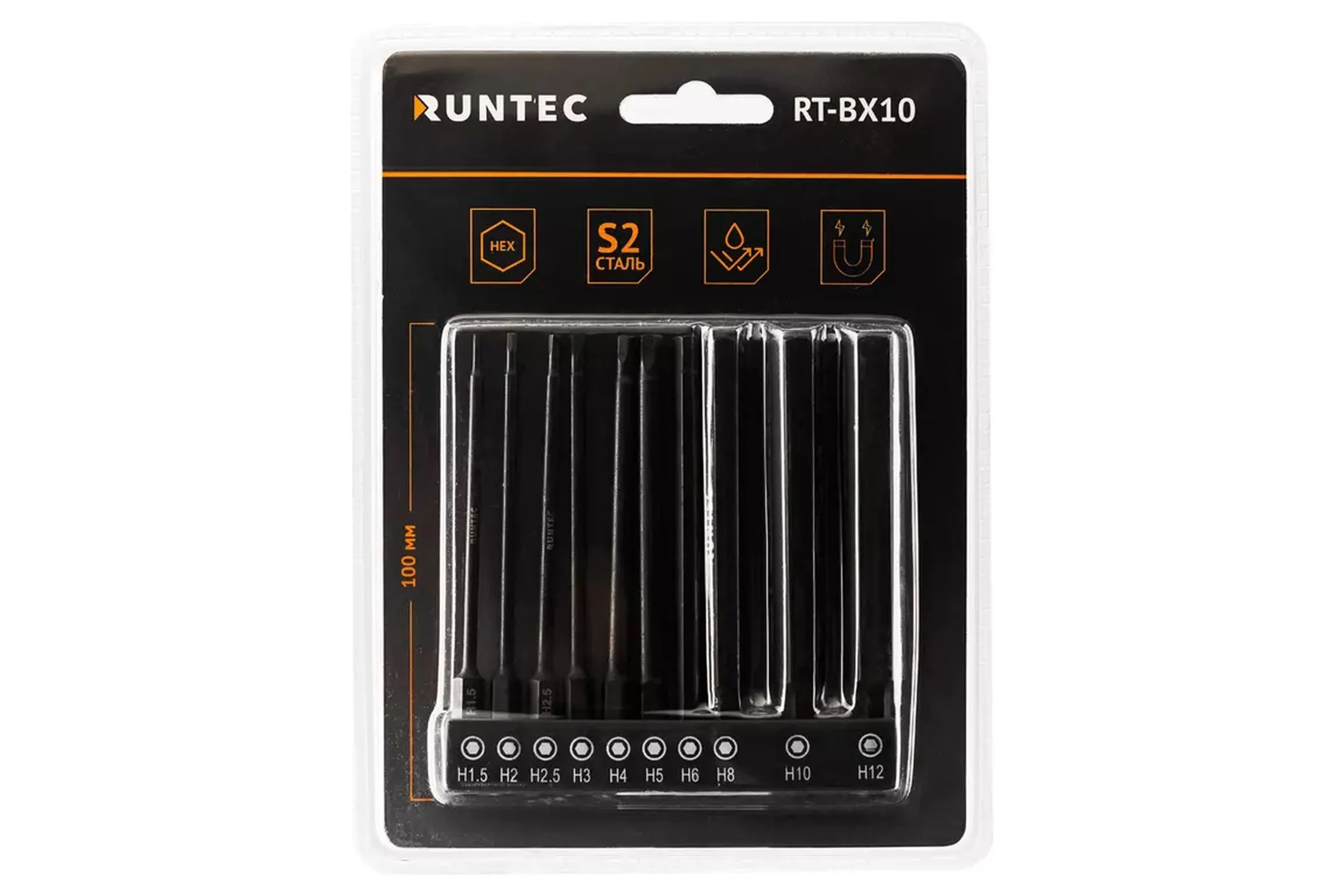Набор бит HEX 10 предметов RUNTEC RT-BX10