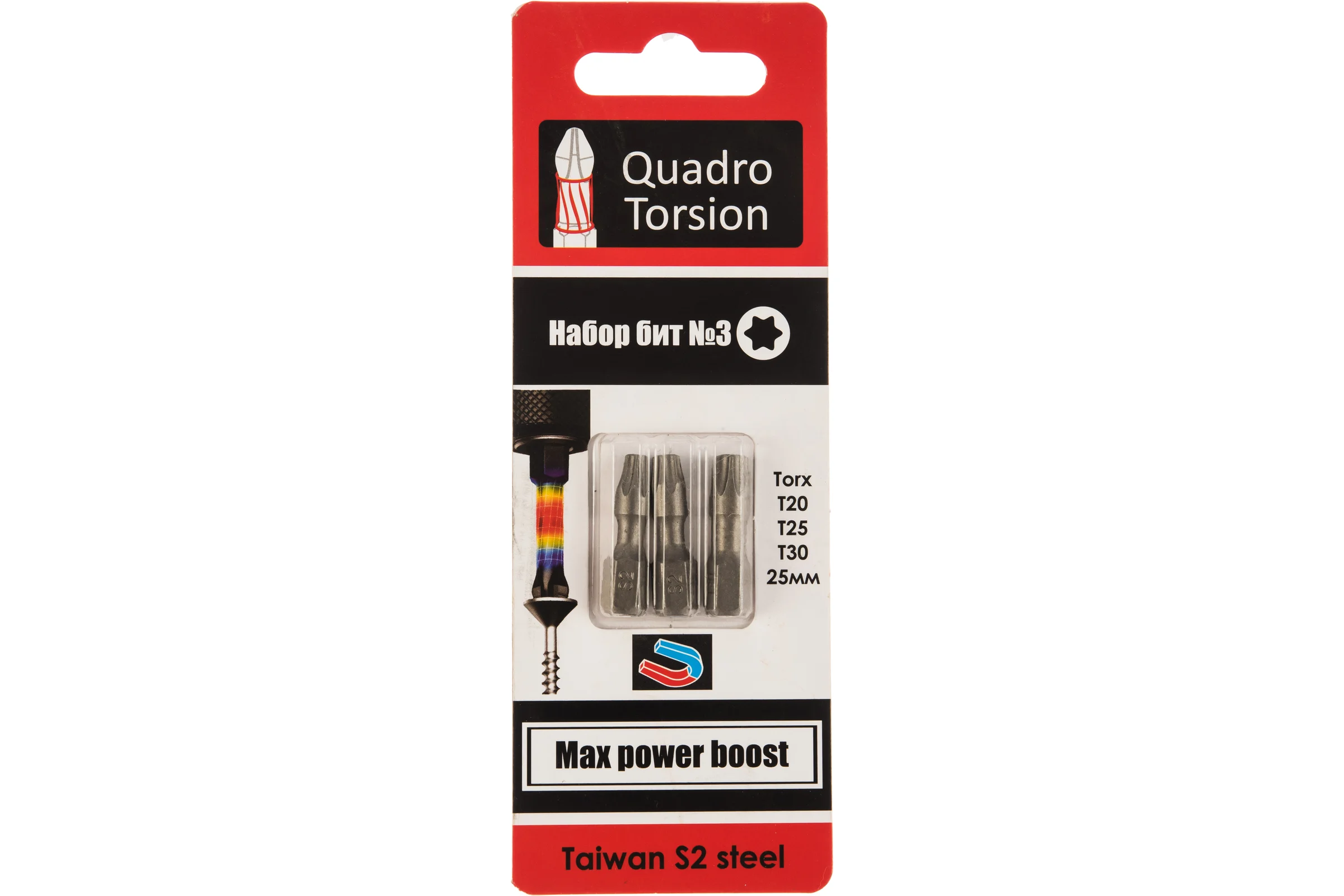 Набор бит Torx №3 (3 шт; 25 мм; Т20/Т25/Т30) Quadro Torsion 490003
