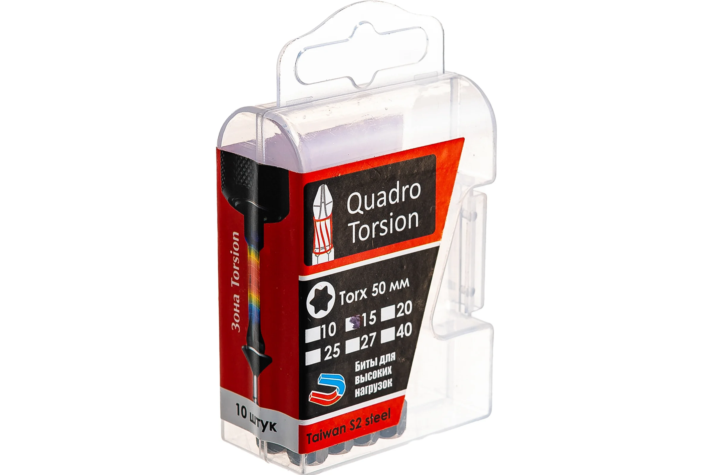 Бита Torx (10 шт; T15; 50 мм; 1/4") Quadro Torsion 431550