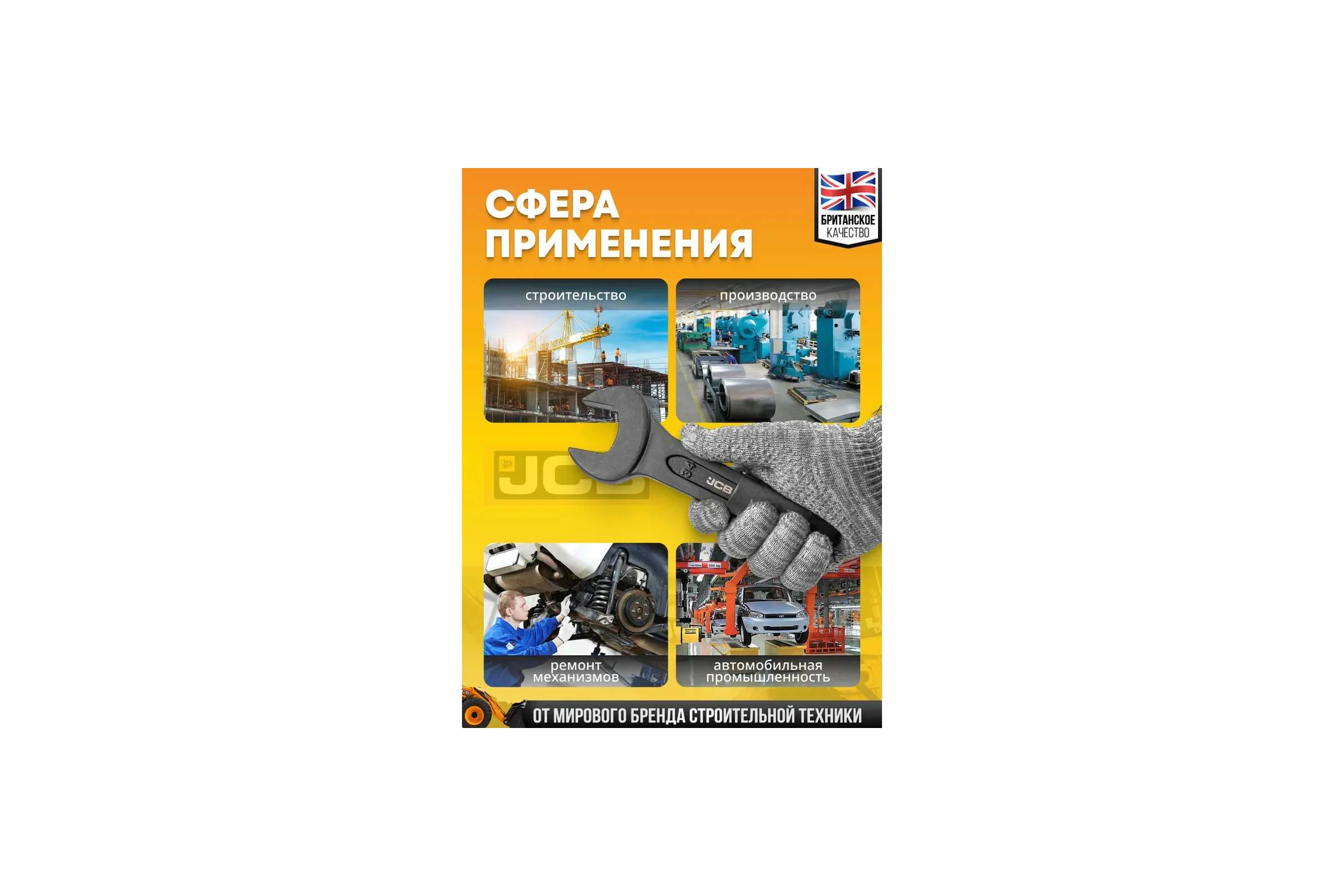 Ключ рожковый JCB ударный односторонний 36мм JCB-79136(58218)