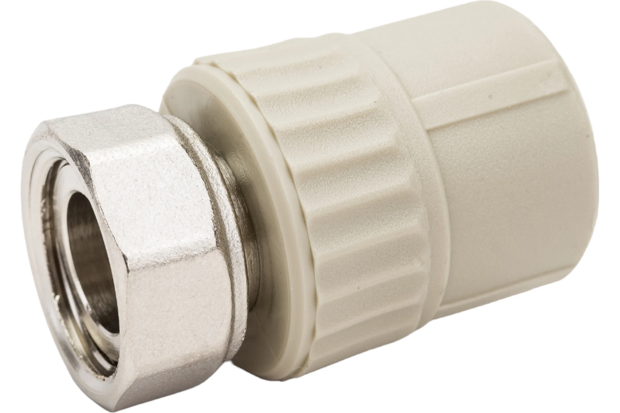 Муфта комбинированная с накидной гайкой VALFEX PP-R серая, 20 мм х1/2" 10139020Г 127-0377