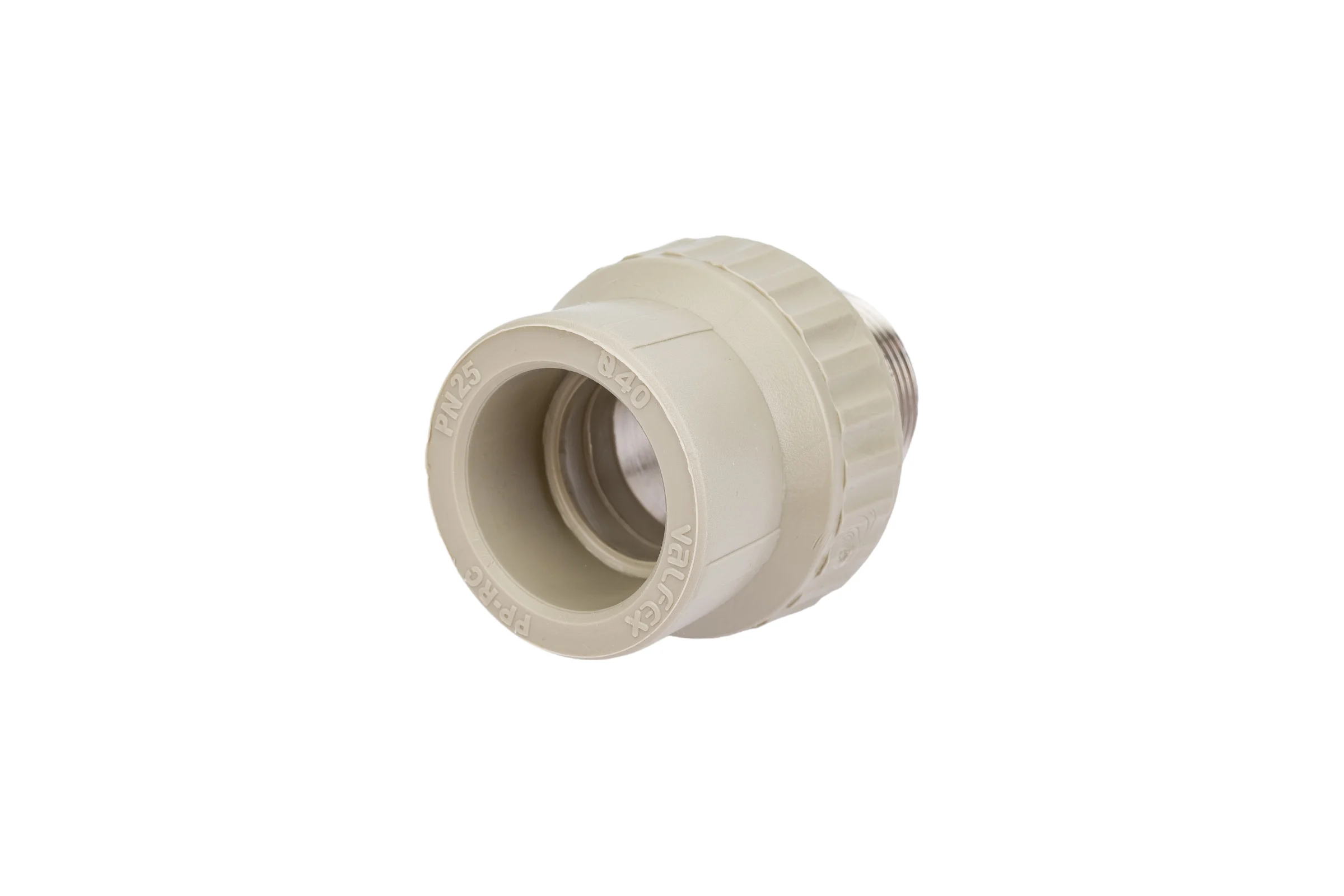 Муфта комбинированная под ключ с наружной резьбой VALFEX PP-R серая, 40 мм х1 1/4" 10135040Г 127-0371