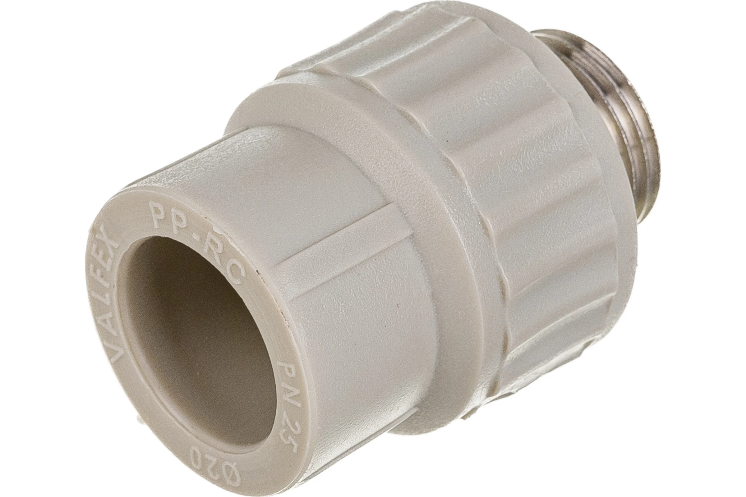 Муфта комбинированная с наружной резьбой VALFEX PP-R серая, 20 мм х1/2" 10130020Г 127-0359