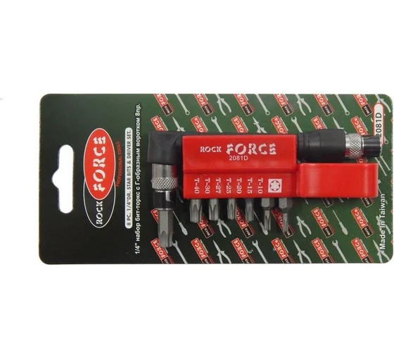 Набор вставок TORX с Г-образным держателем (8 шт; 1/4"DR) ROCKFORCE RF-2081D