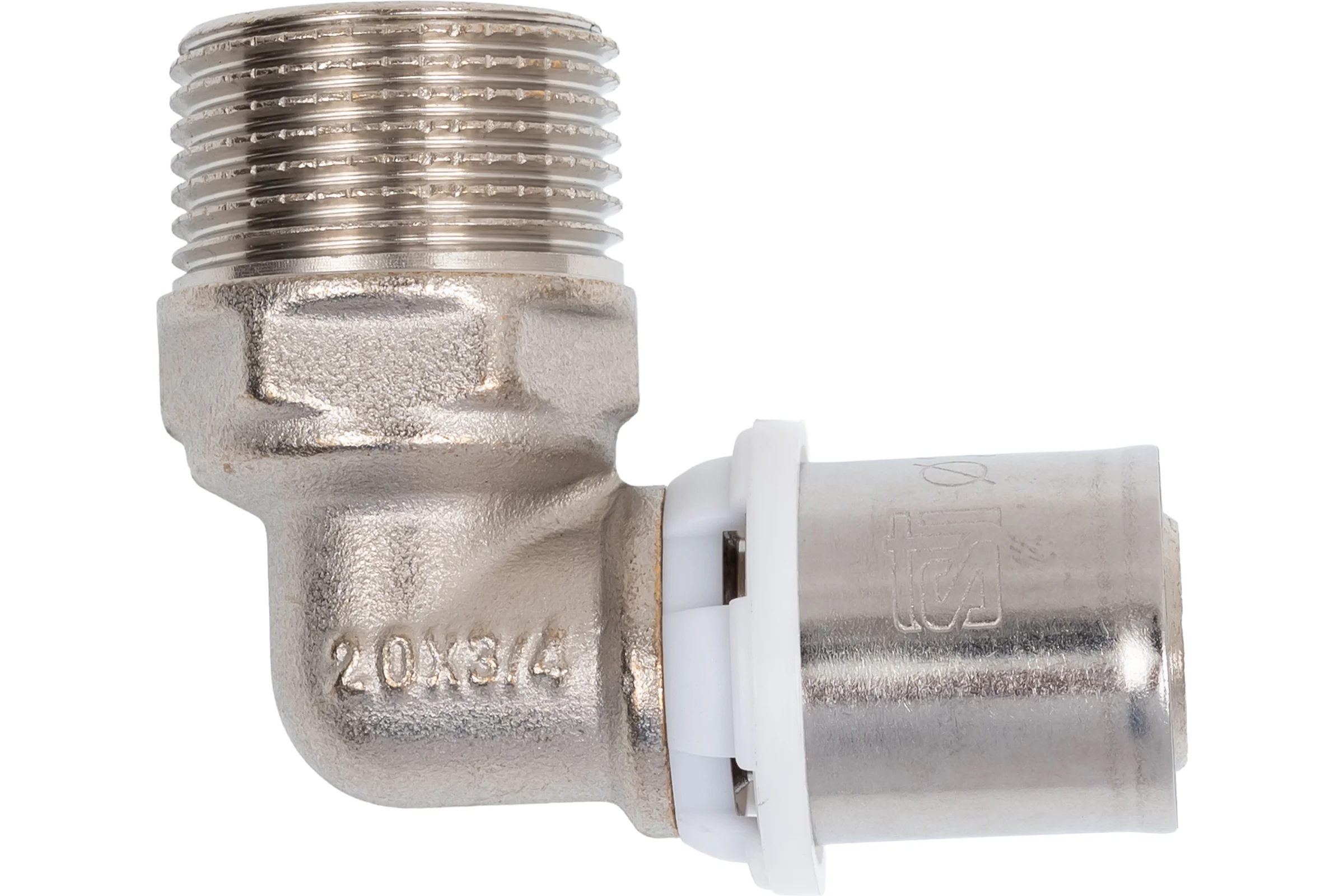 Угольник STI пресс, латунь ДН 20x3/4"х90гр НР ТТ000003261