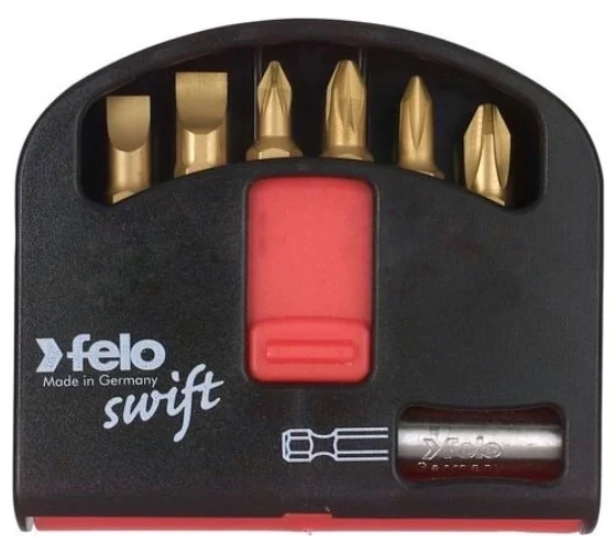 Набор бит TiN (6 бит с держателем; Tx; 25 мм; в кейсе Swift) Felo 02060476