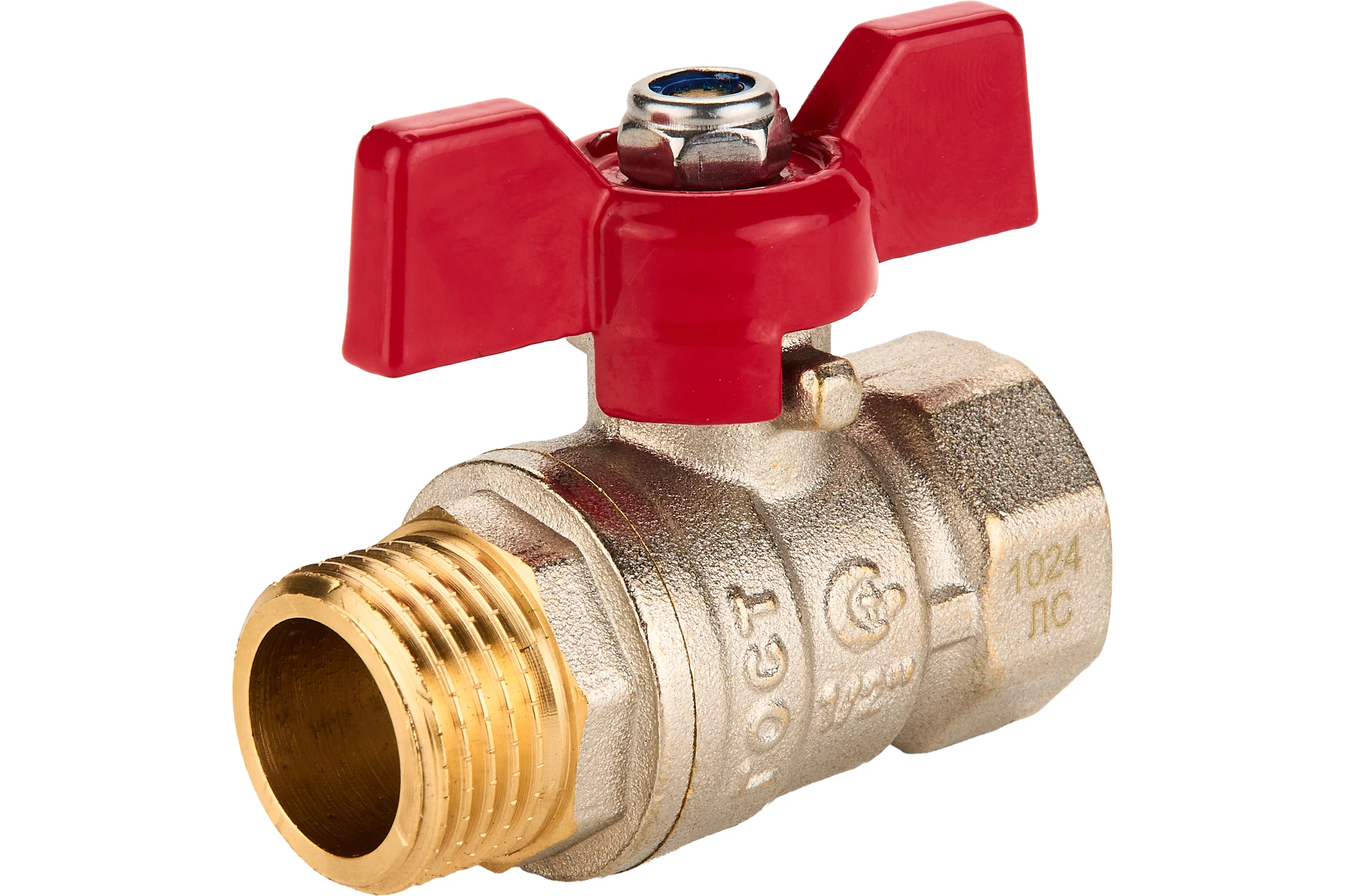 Шаровый кран SANEXT ГОСТ, PN40, Ду 15, ВР-НР 1/2" бабочка 8761